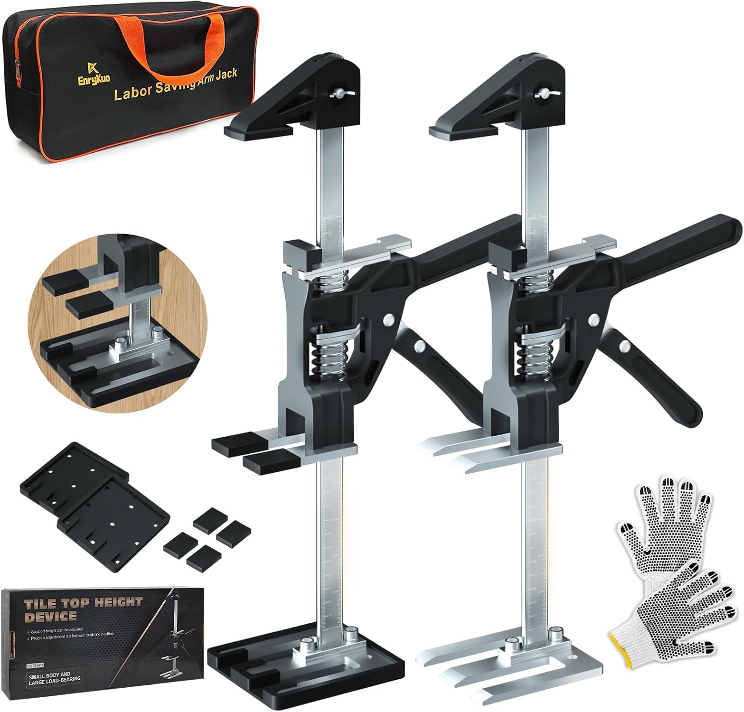 EnryKuo Labor Saving Arm Jack 2 Pack,15.5 Inch Stainless Steel Furniture Lifts with