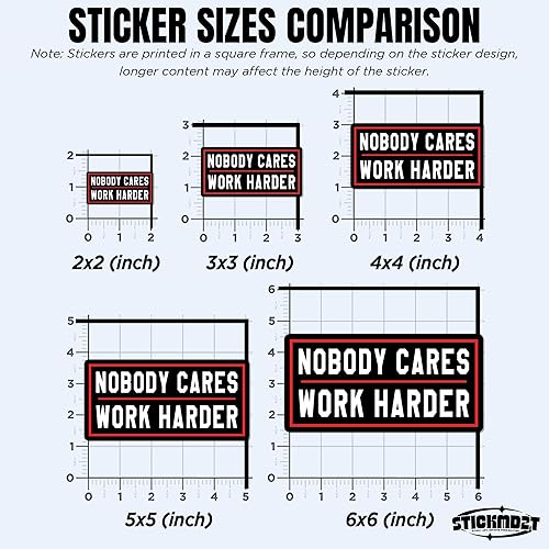 Miniatura 5 de (3 unidades) - Adhesivo con texto en inglés "Nobody Cares Work Harder" (Nobody Cares Work Harder) con texto en inglés "Nobody Cares Work Harder" (3