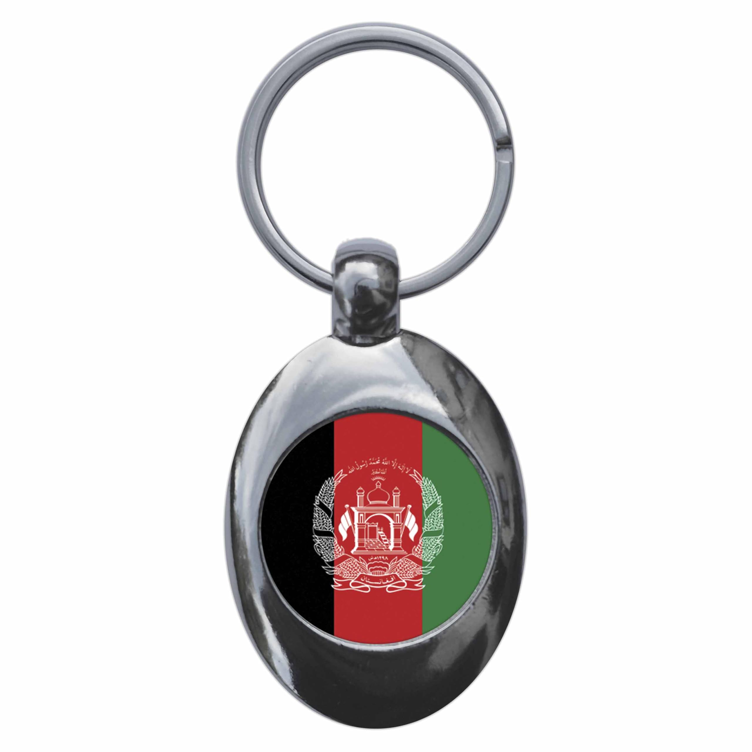 Ozorath Unisex Multicolour Afghanistan National Flag Keyring Keychain Key Ring Chain With Trolley Coin