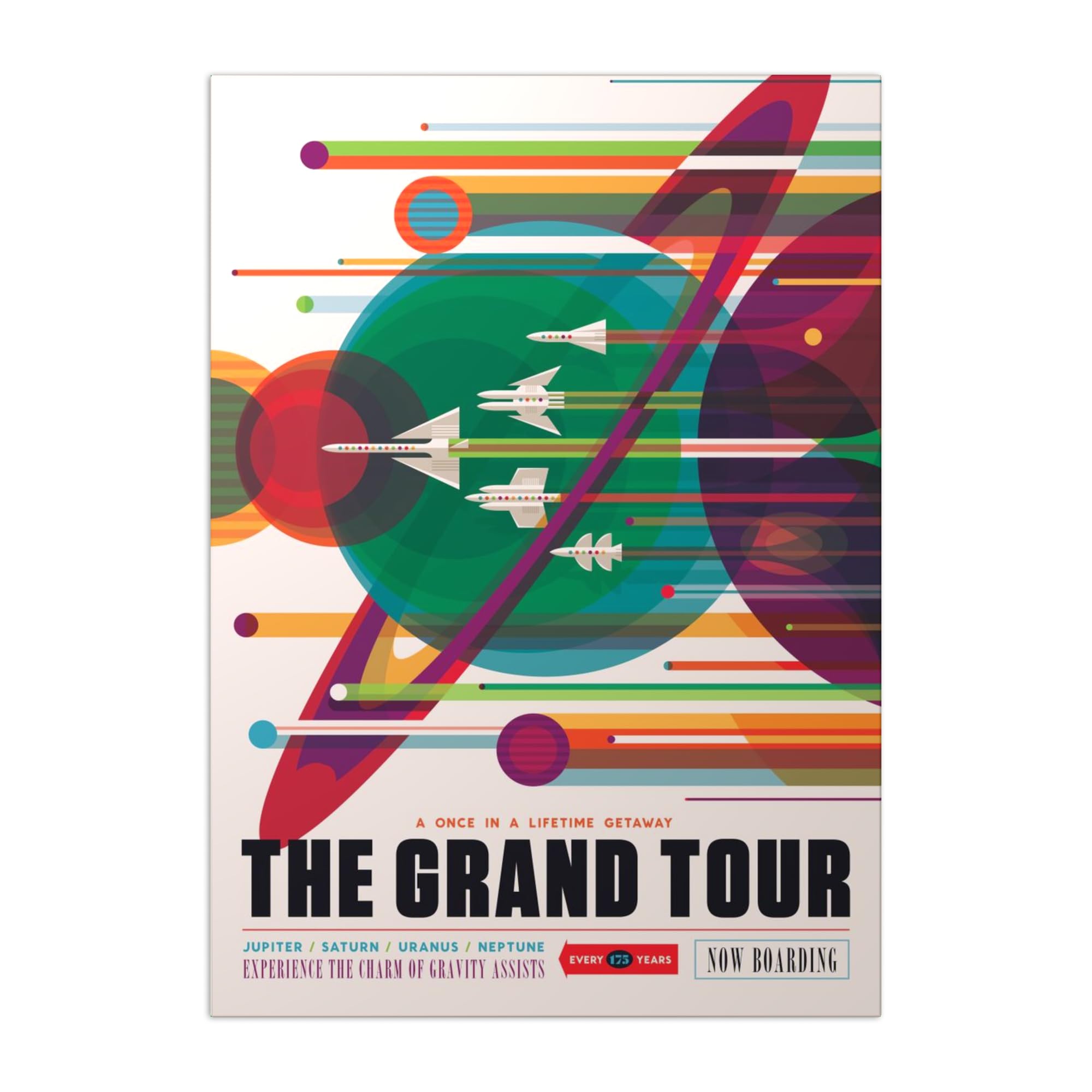 Displate Offiziell NASA MetallPoster Magnetische Befestigung Inklusive Lizenziert Bilder Hochwertiges Poster - Jpl Space Travel Posters - The Grand Tour Poster 45 cm x 32 cm