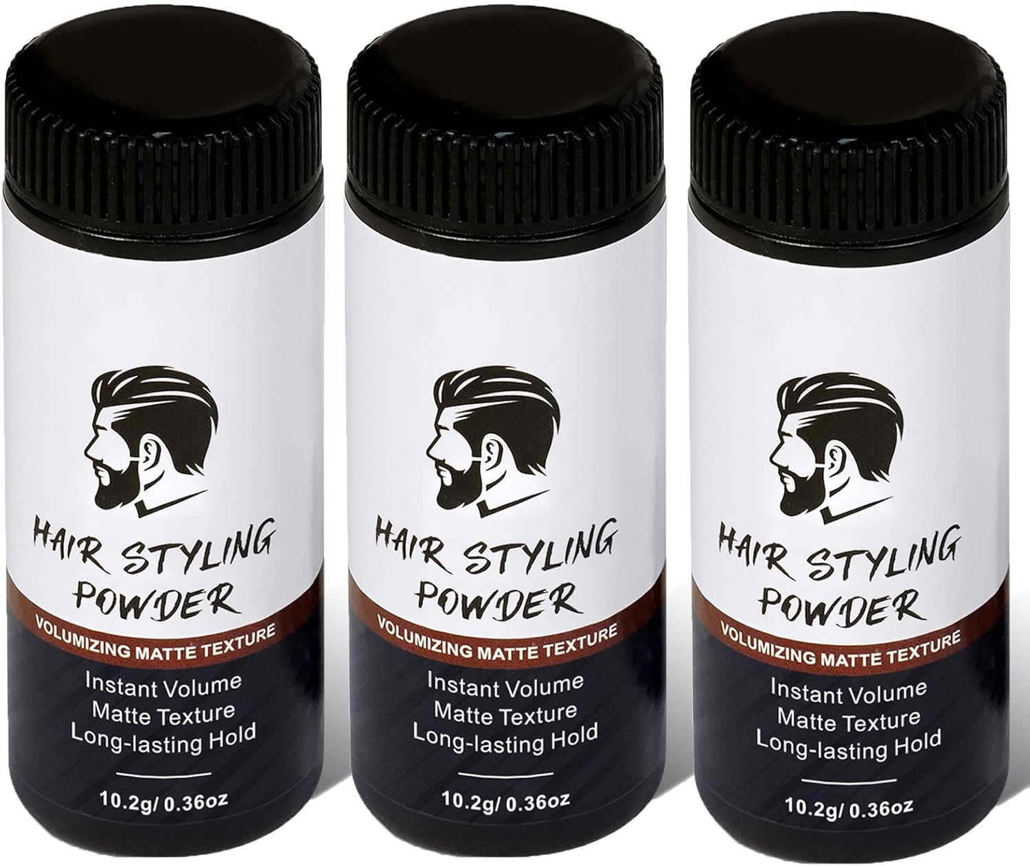 Hair Styling Powder for Men, 3 PCS Hair Texture Powder for Men, Natural Look Mens Styling Powder – Matte Texture Long-lasting Hold and Easy to Apply with No Oil or Greasy Residue, 10g