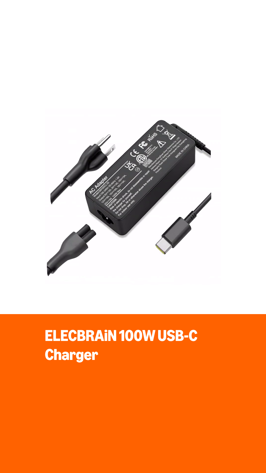KFD 100W Cavo di ricarica USB C a DC, alimentatore da USB-C a DC 20V