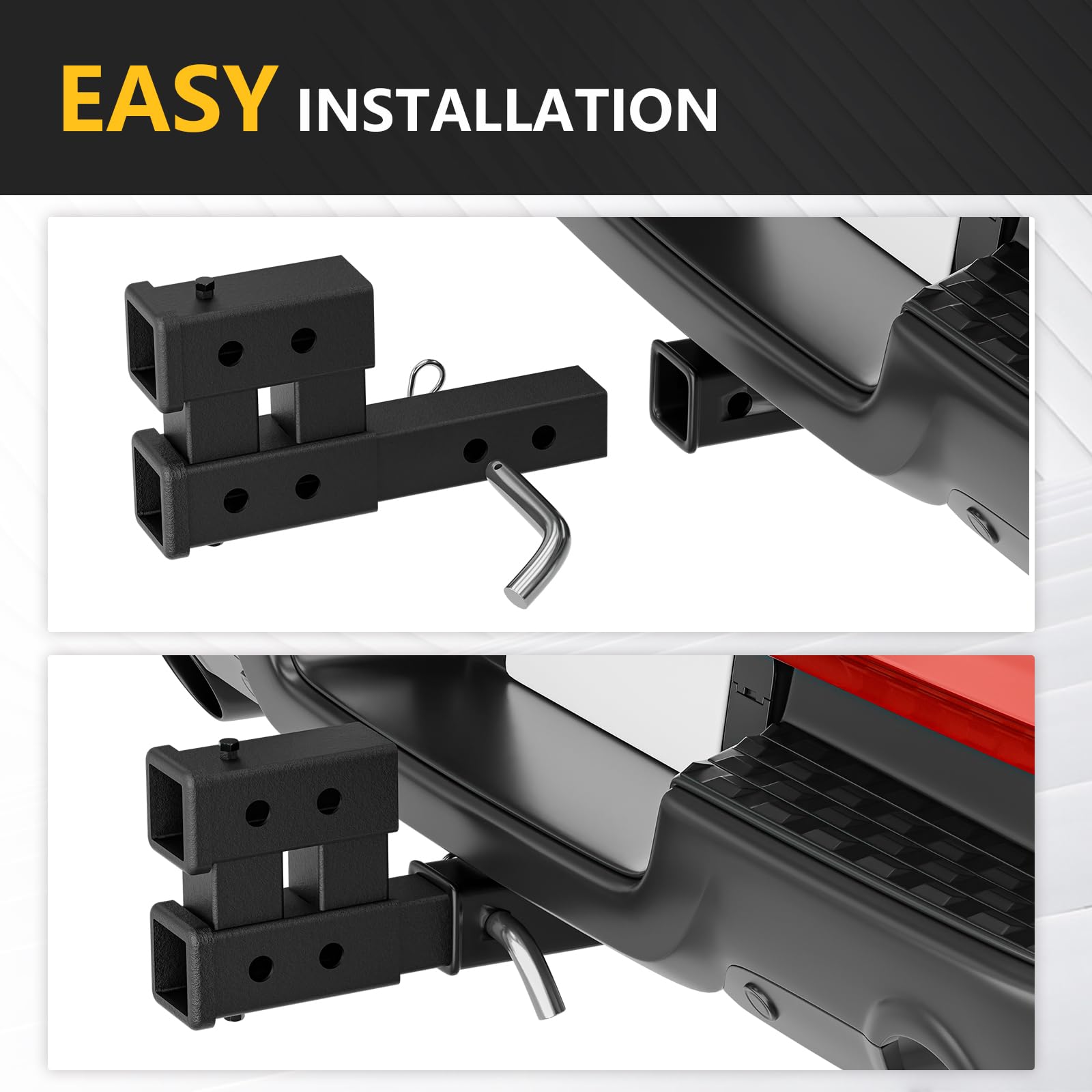 Snapklik.com : Dual Hitch Extender, 2 Inch Hitch Extension, Drop-Rise ...