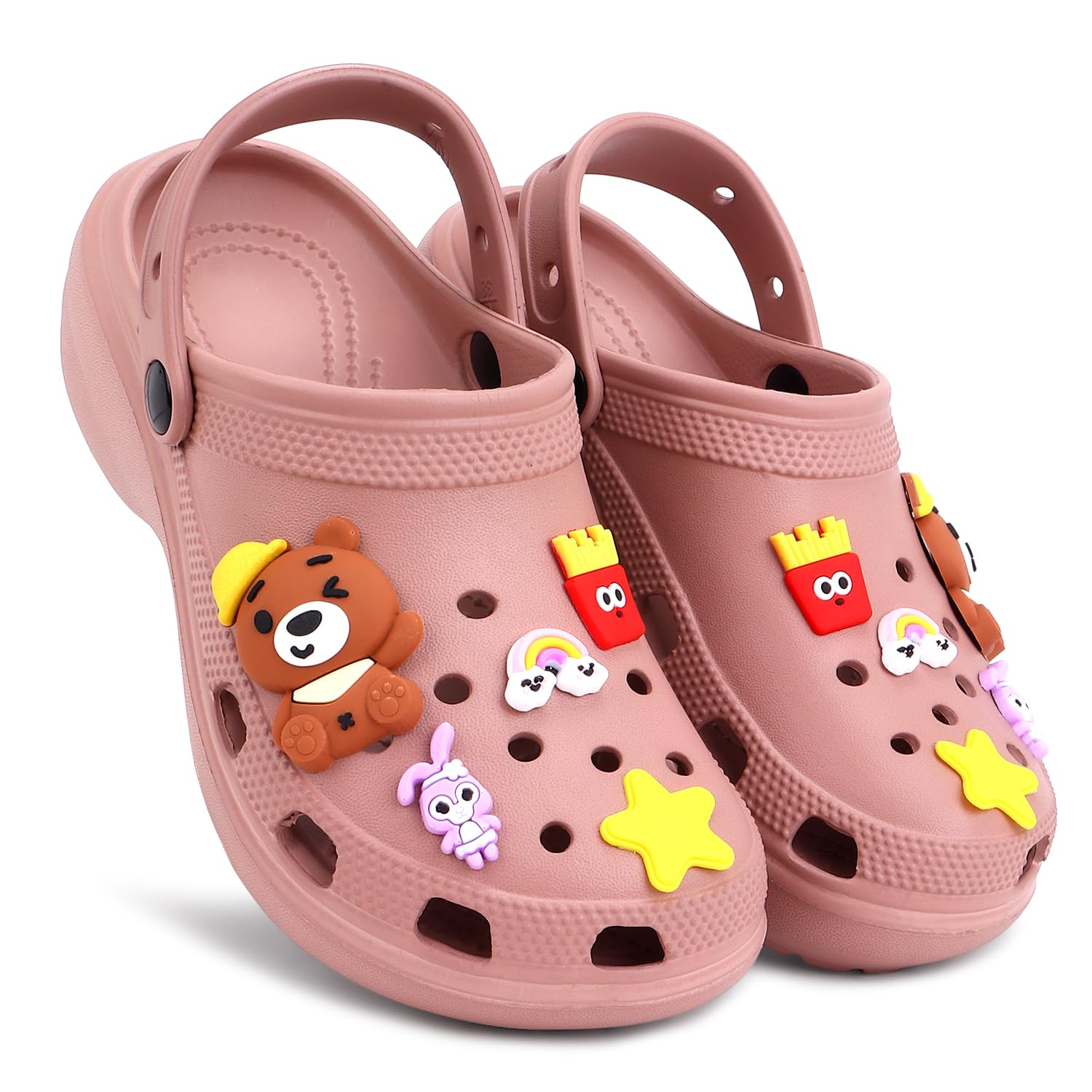 Dekkin Fashionable Comfortable Lightweight High Heel Clogs Slipper Sandal for Womens and Girls 180 Star Design Peach (B0D8JQ4PN1) Amazon Price History, Amazon Price Tracker