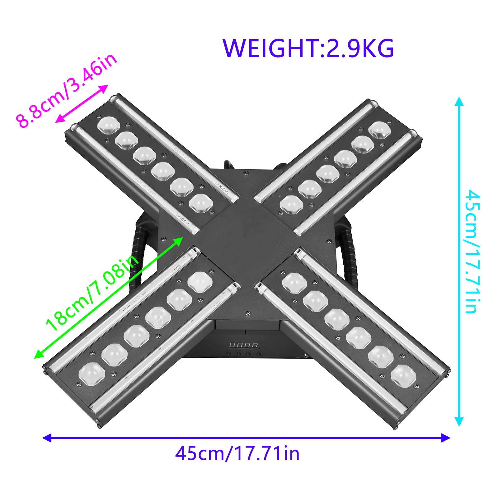 Bewegender Kopf DJ Lichter 4 Arme Party Lichter Indoor Moving Head Led Bühne Effekt Licht DMX512 & Sound aktiviert rotierendes Disco Licht