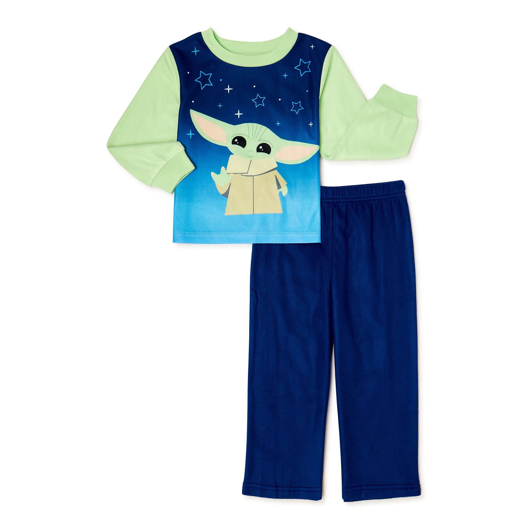Disney Boys Toddler Star Wars Baby Yoda 2 Piece Pajama Set (3T) Blue