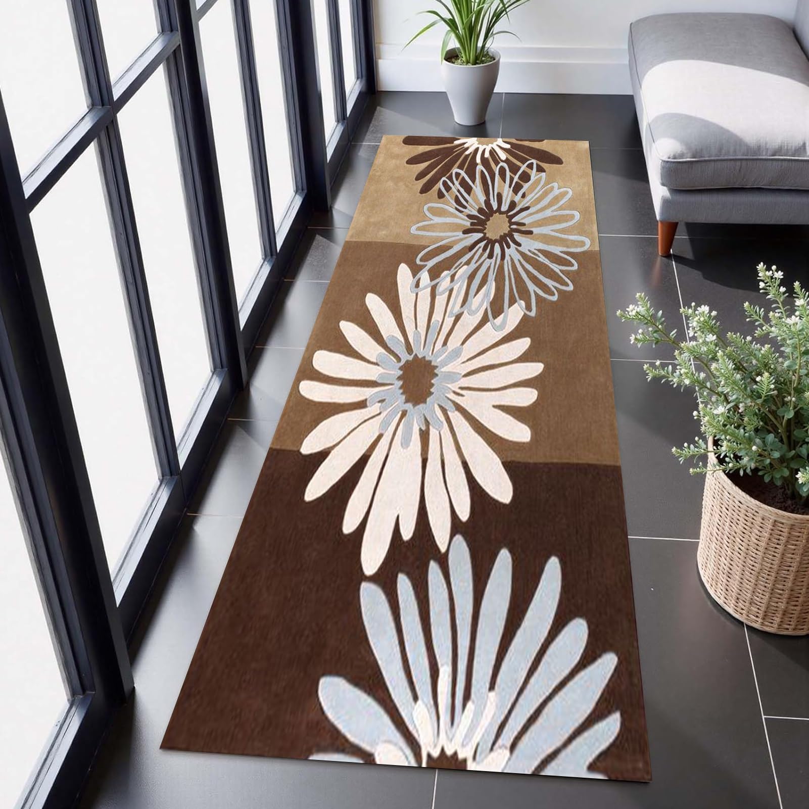 Tapis de couloir moderne lavable pour protéger et embellir les sols