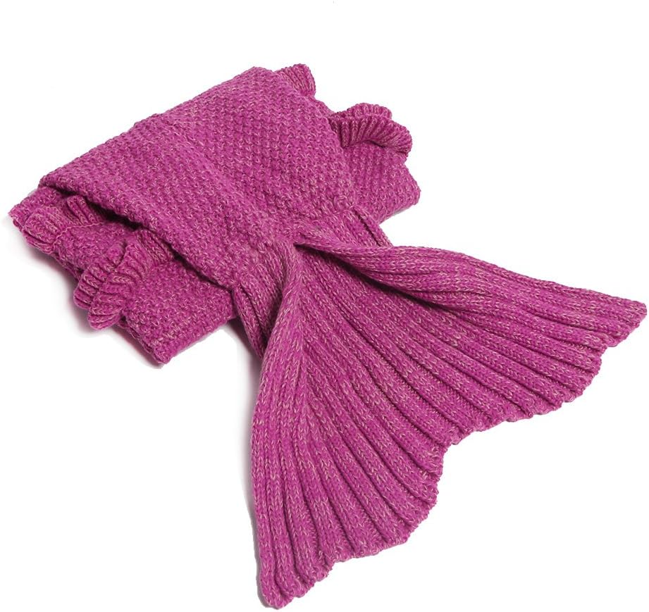 AmyHomie Mermaid Tail Blanket, Soft Crochet Sleeping Blanket for Kids Adults, Mermaid Gift for Girls(Pink,Kids) - Image 7