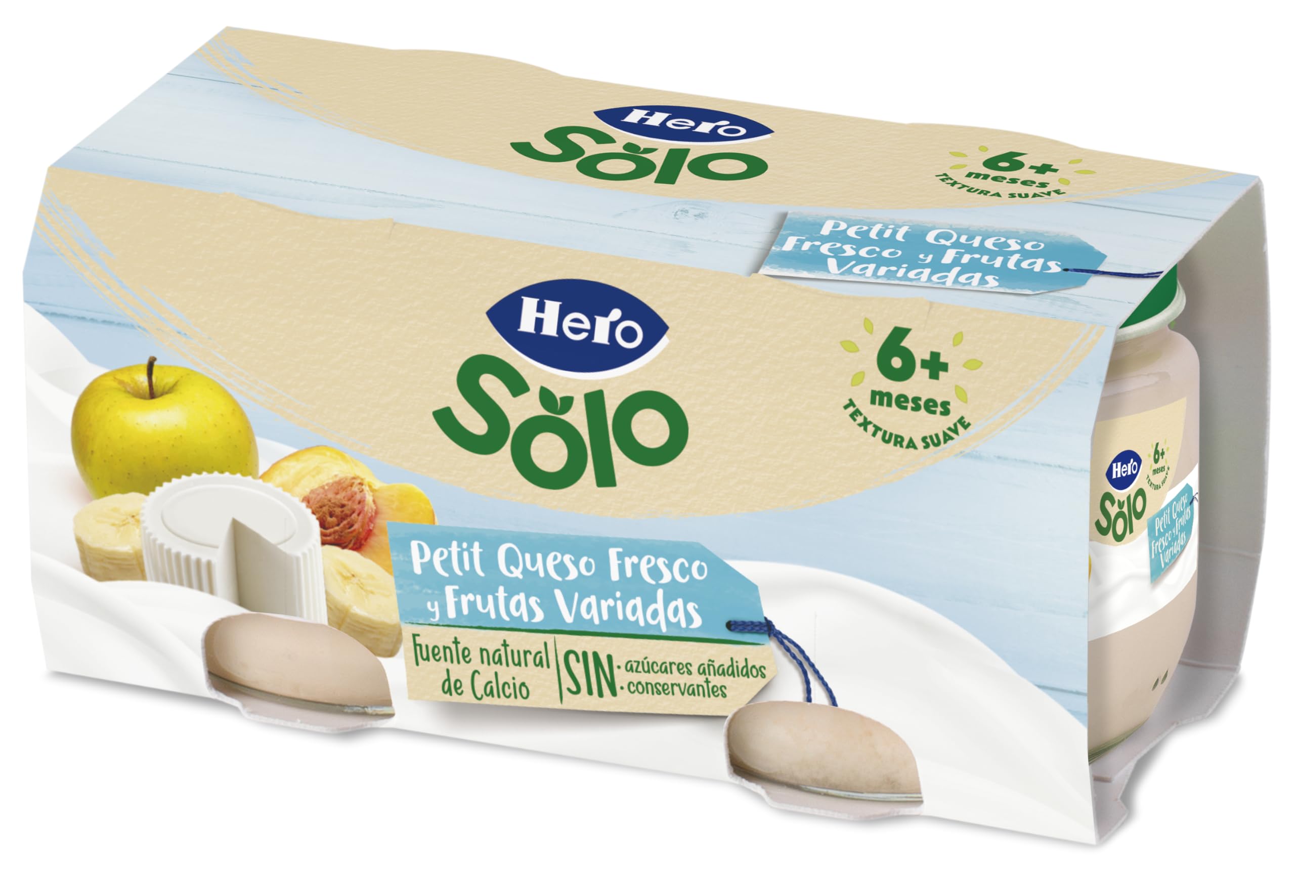 Hero Baby Tarrito Infantil Queso Fruta Variada Fuente de calcio vitamina C Sin Aceite de Palma 100% naturales 80g Paquete 24