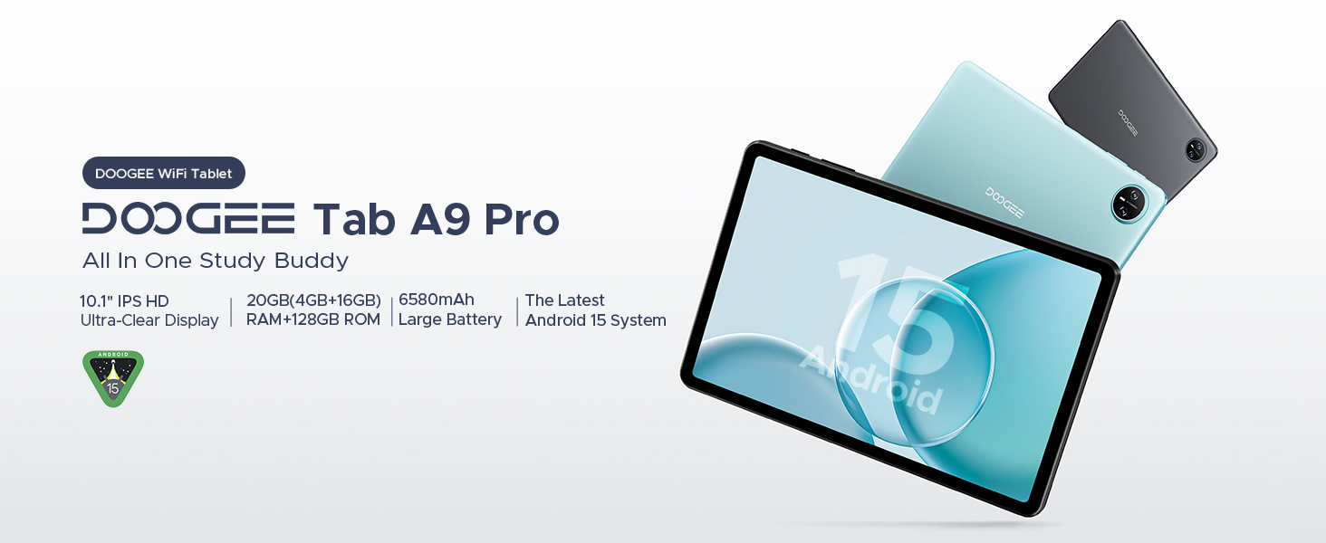DOOGEE Tab A9 Pro 10 inch Tablet,Android 15 Tablet 20GB+128GB/2TB