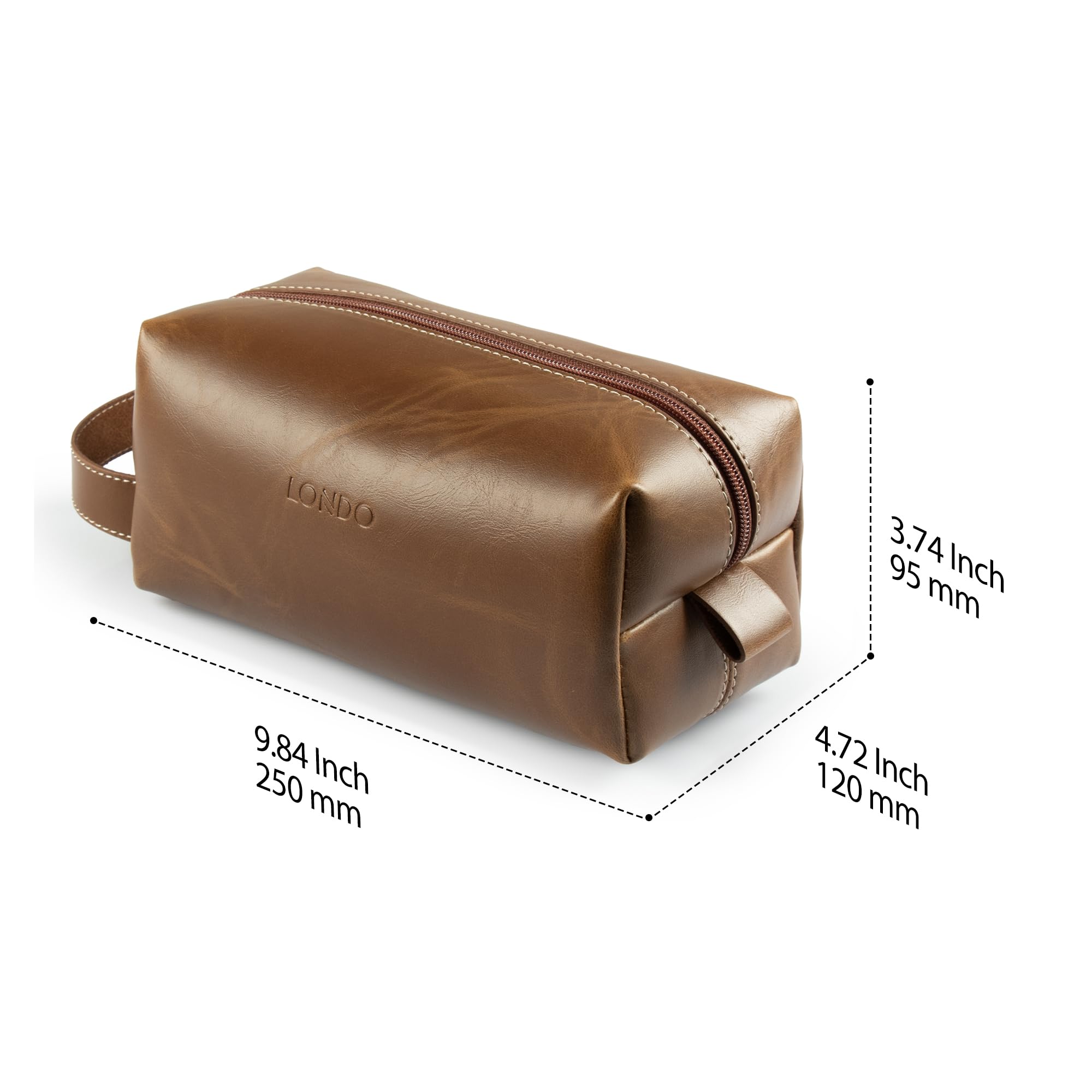 LONDO Leather Cosmetic Makeup Pouch & Travel Watch Box. High Quality Stylish Durable Protective Storage Organizer for Toiletries & Versatile Accessories - Image 4