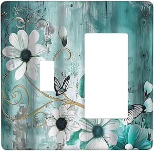 Rustic Flower Sunset Landscape Outlet Cover - 2 Gang Decorative Switch Plate For Home Decor