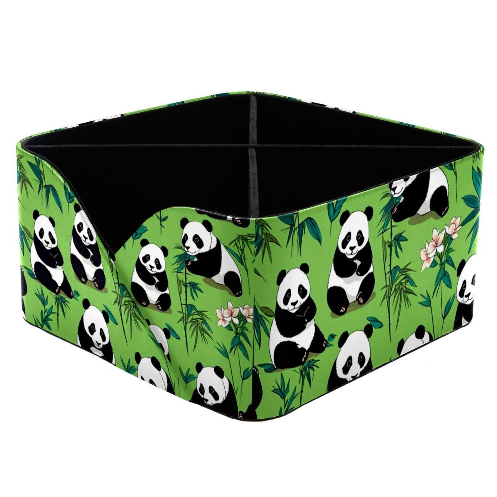 Organiseur panda mignon vert : boîte de rangement outils d'écriture, art, cosmétique
