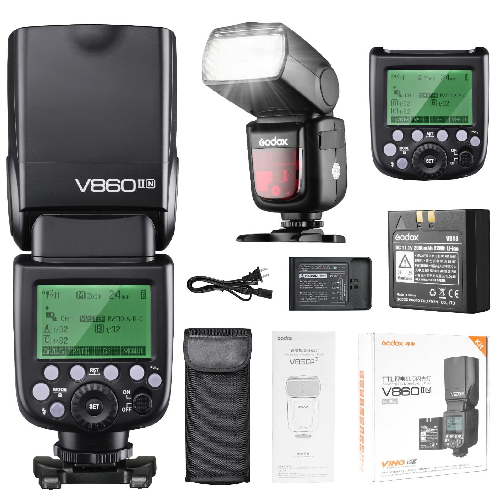 Amazon.com : Godox V860II-N V860IIN TTL Flash for Nikon, GN60, HSS