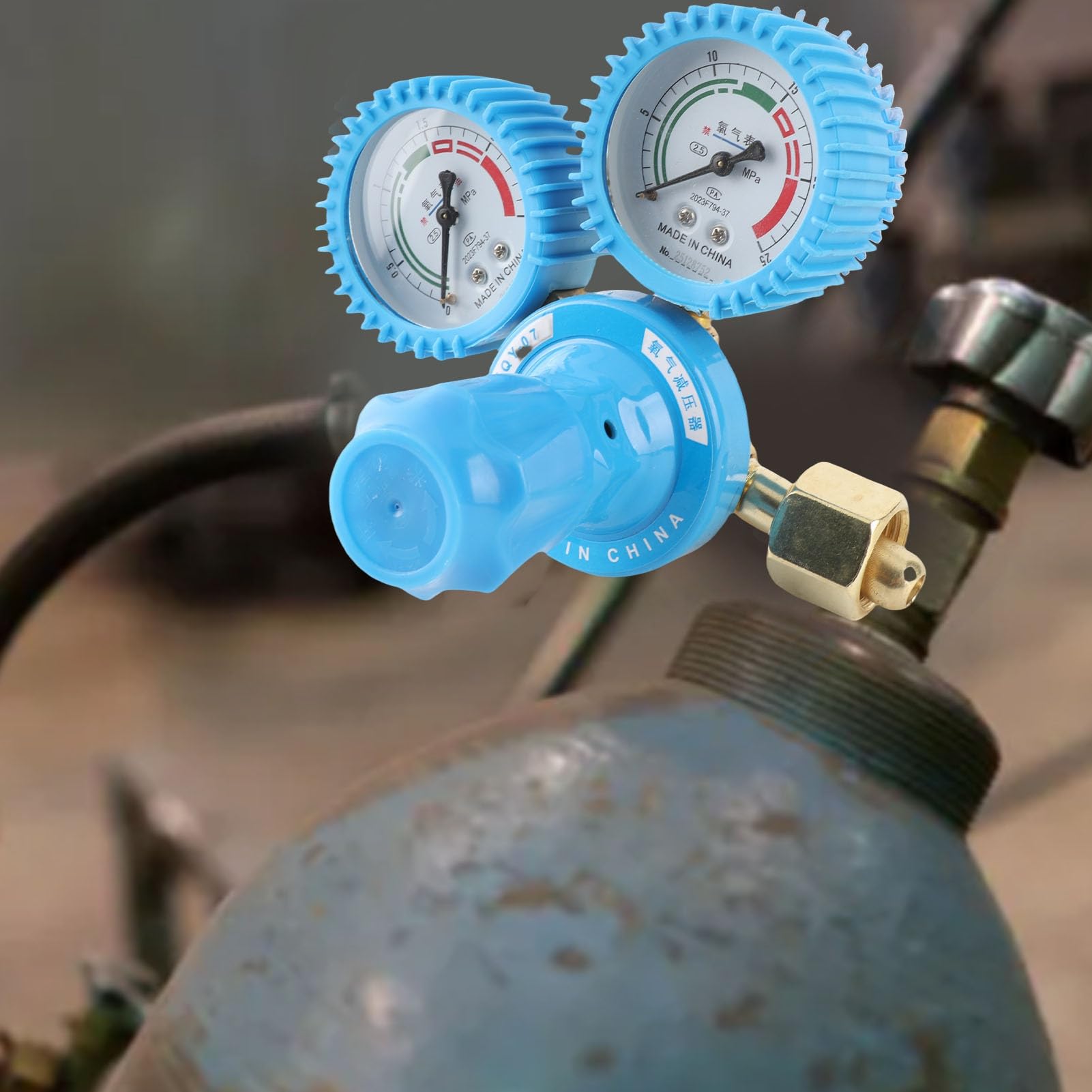 Soldador Regulador de Oxígeno Medidor Regulador de Oxígeno Medidor de Gas de Soldadura de Reductor de Presión de Doble de Cilindro