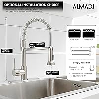 Vista 15 de AIMADI Matte Black Kitchen Faucet,Black and Gold Kitchen Faucet with Pull Down Sprayer Commercial Single Handle Spring Sink Faucets Suitable for
