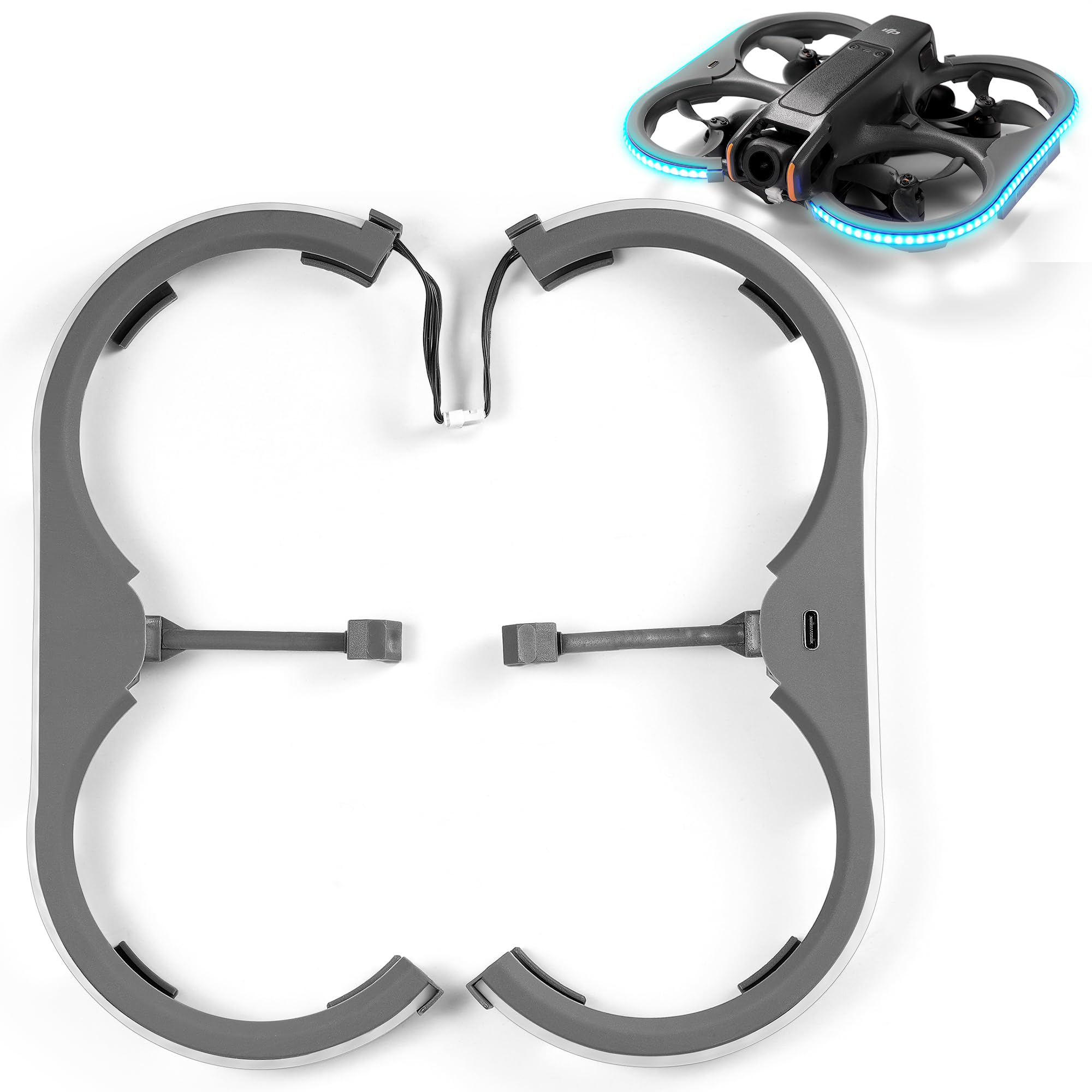 Duct Guard w/LED Strip for DJI Avata 2, Protects + Light Effects