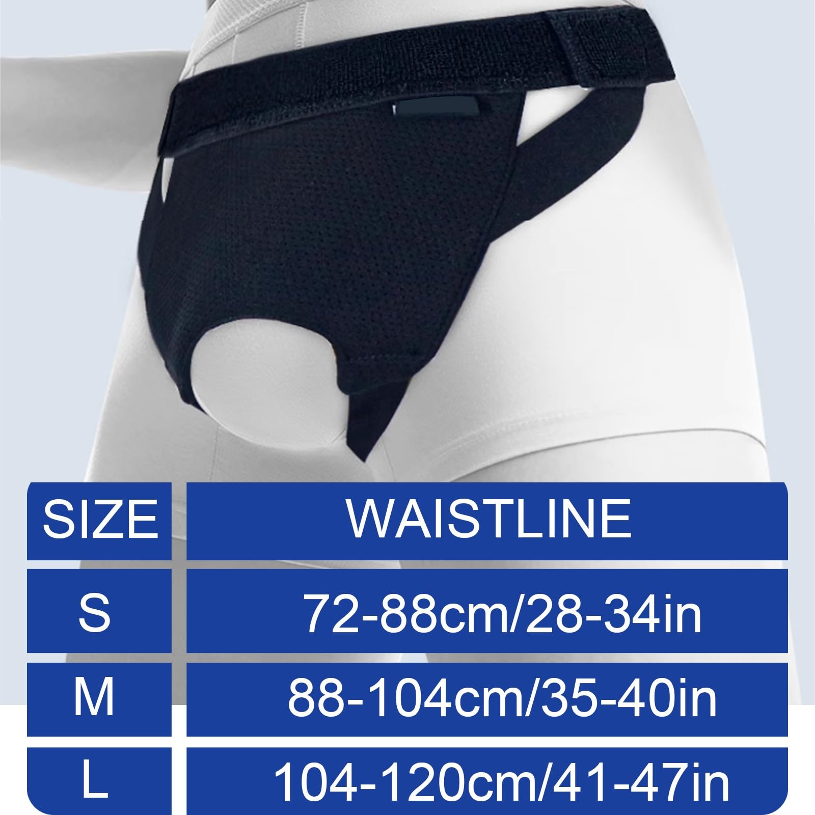 Cintura per Ernia Inguinale per Uomo | Mutande per Ernia Inguinale Uomo e Donna | Supporto Scrotale con Cinturino Regolabile in Vita | Adatto al Lato Sinistro e Destro(Black,Medium)