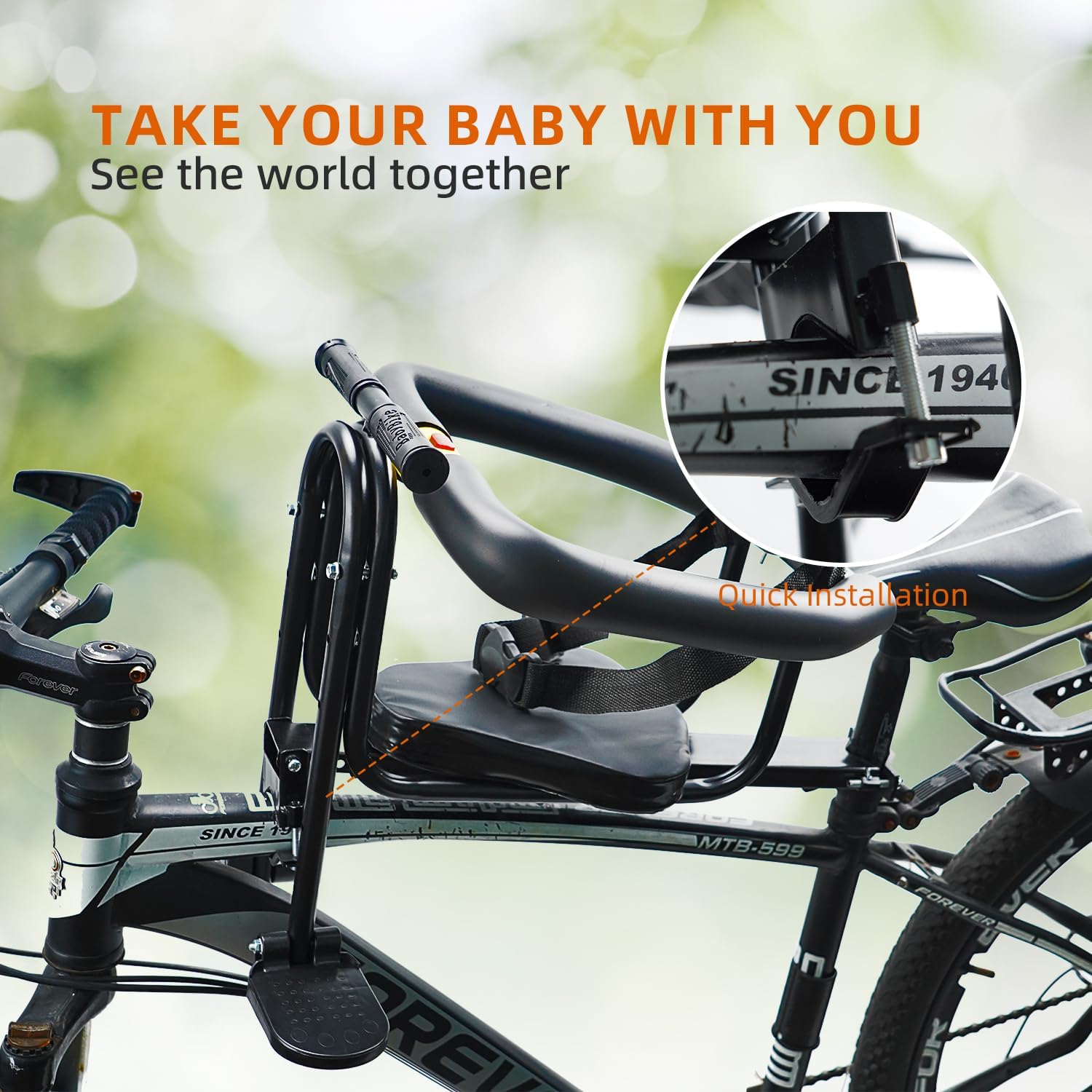 YouTeMei Kids Bike seat, Kids Front Mounted Bike Seat for Adult Bike