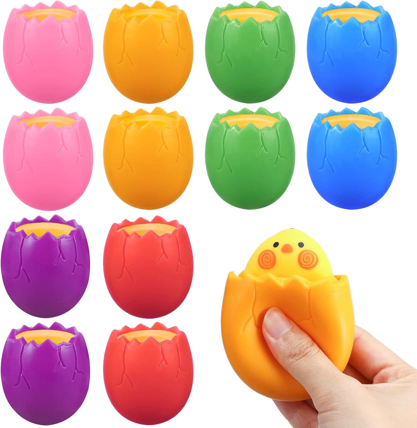 Easter Eggs Squishy Chicks, BILLMOSS 12PCS Easter Basket