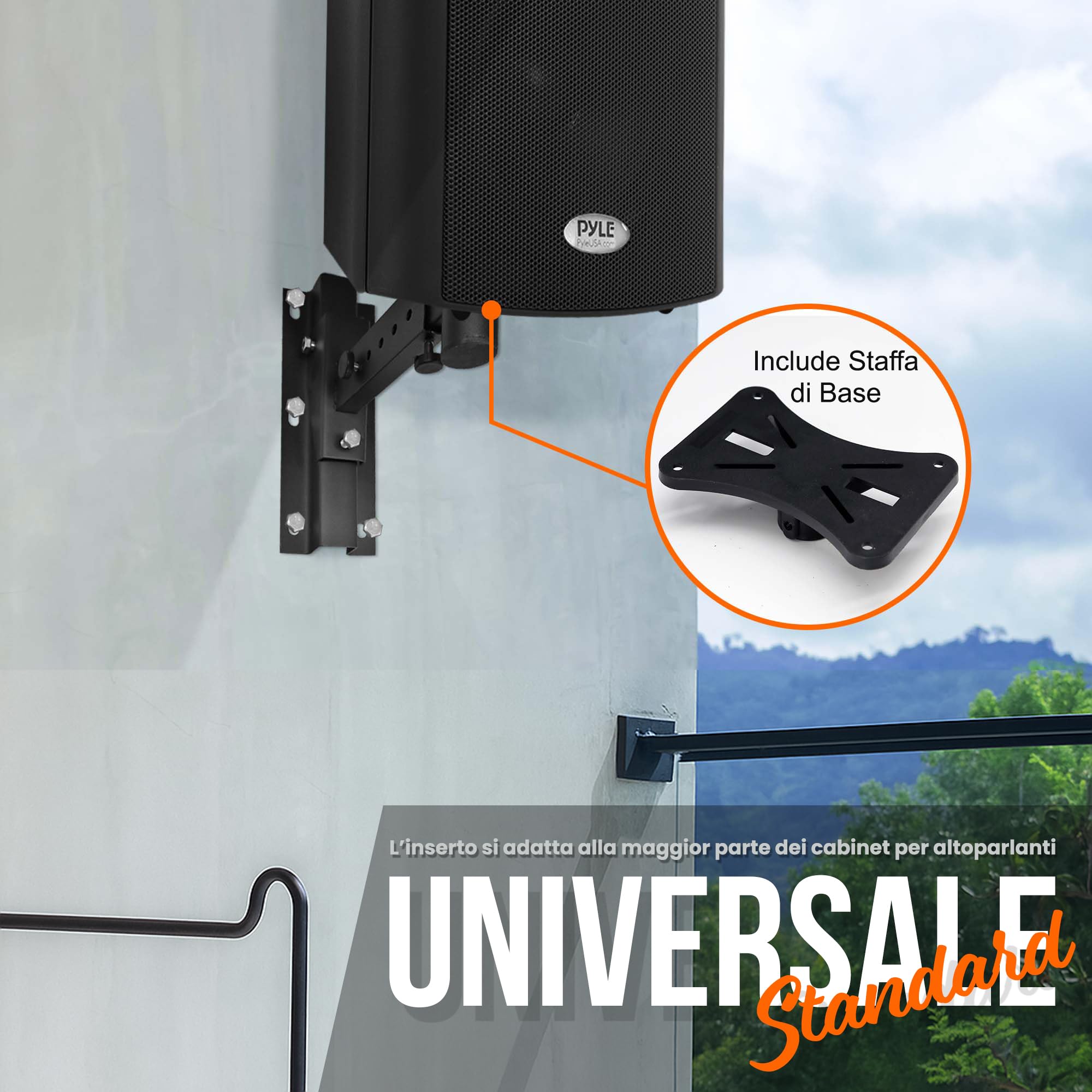 Supporto per Altoparlante Regolabile per 73-140 cm Supporti da Pavimento (set di 2) da Poweka