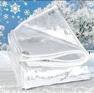 Lona Impermeável, Lona Transparente De Pvc, Lonas Transparentes Resistentes À Prova D'água Com Ilhós Para Guarda-sol De Jardim Ao Ar Livre LLHFSW (Color : Clear, Size : 2x4m)