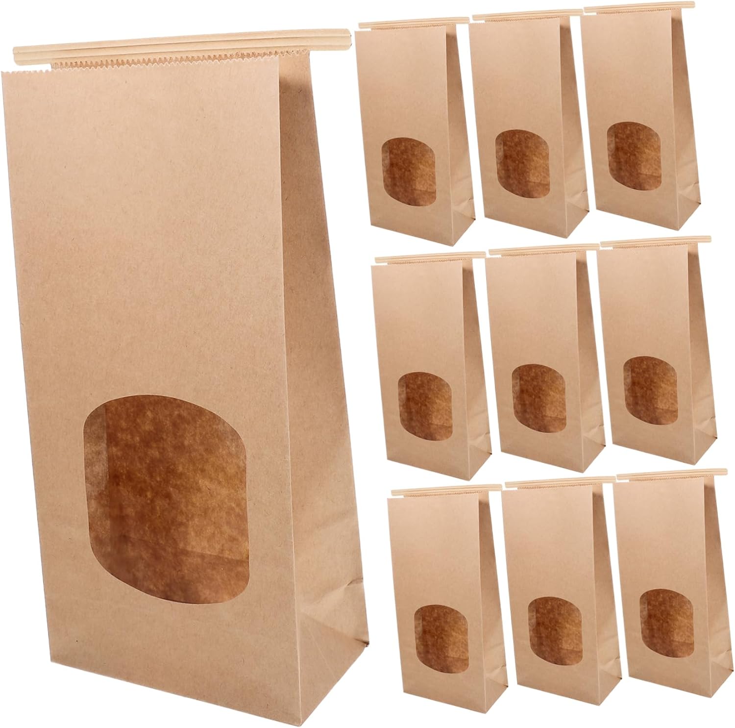 Bread Packaging Bags with Window 50pcs Paper Oil Proof Durable Perfect for Homemade Bread Cookies Baking Needs