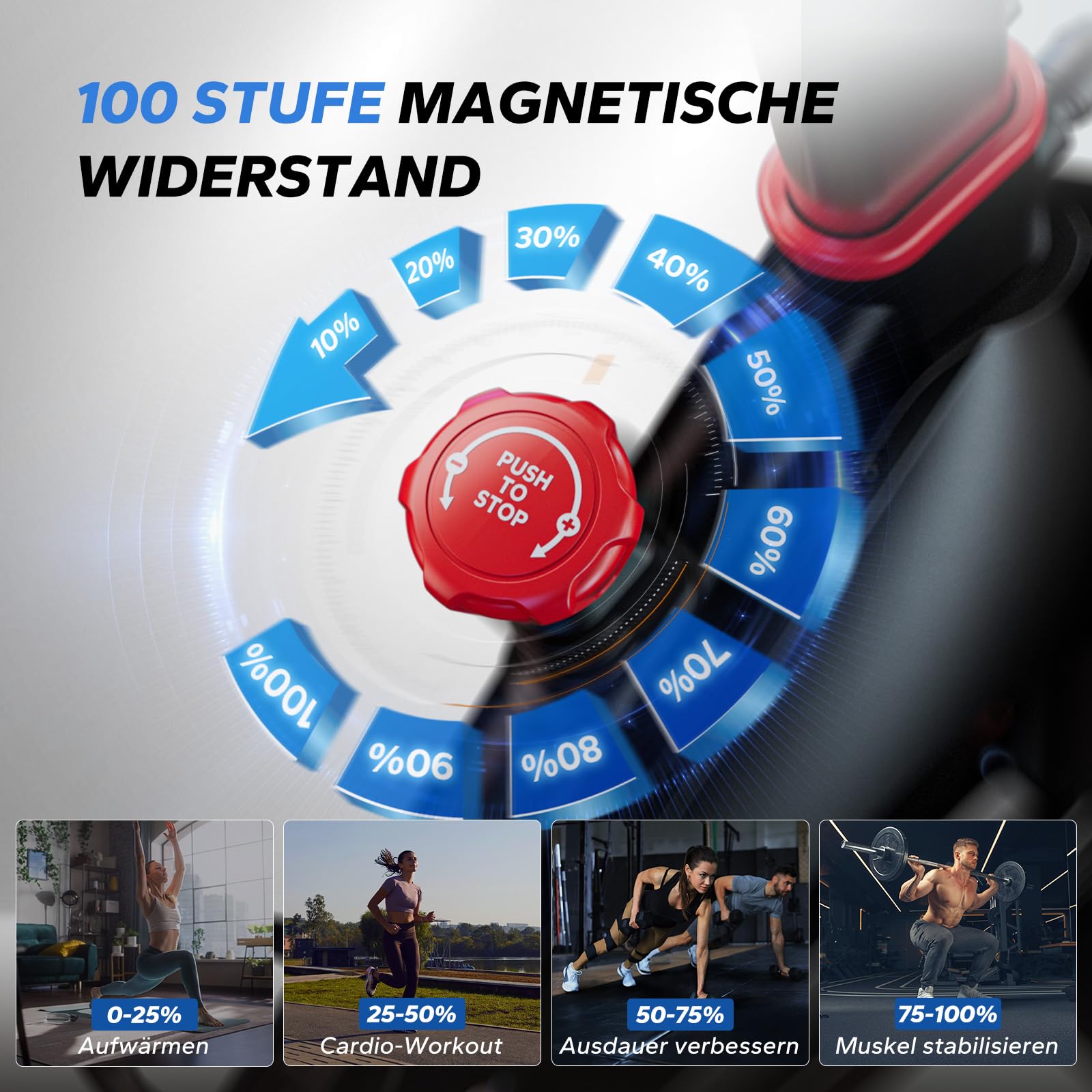 MERACH Heimtrainer Fahrrad mit Eigener App, Leises Hometrainer Fahrrad mit 16-facher Magnetwiderstand, Stoßdämpfender Luftkissensattel, Indoor Cycling Bike mit LCD-Monitor, für Kardiotraining zu Hause