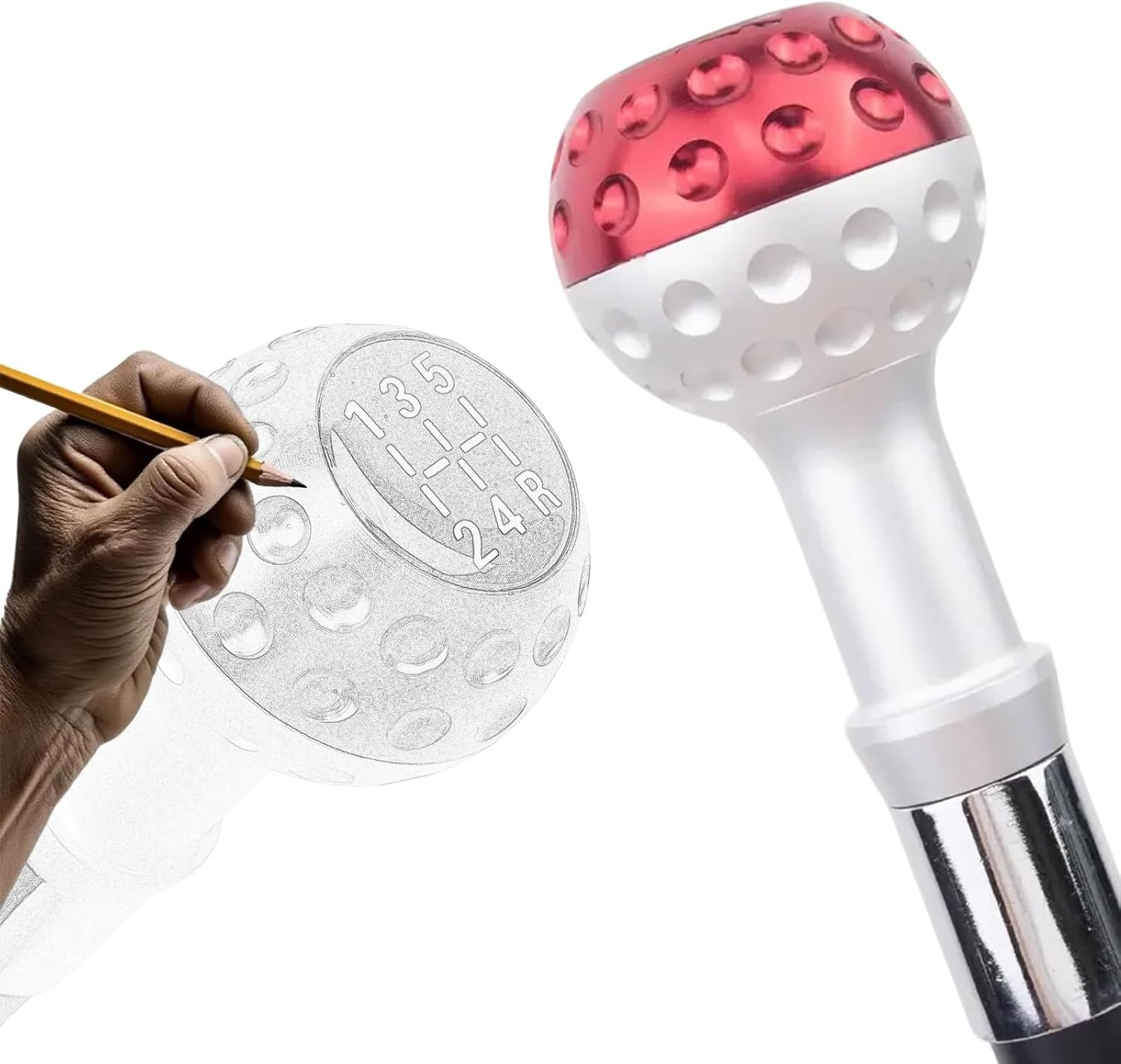 Gear Shift Design Walking Cane, Aluminum Mobility Stick for Seniors and Auto Lovers, Anti-Slip Tip, Sturdy Daily Use Aid