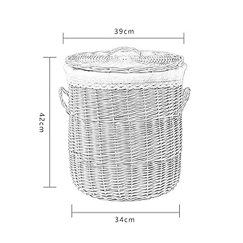 Amazon｜蓋付き収納バスケット、籐編みランドリーバスケット、高