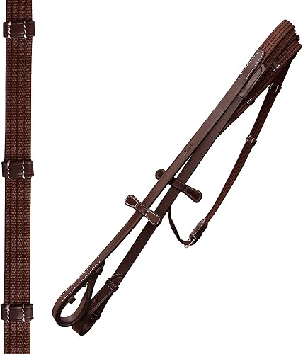 Miniatura 3 de Exion - Brida de doma con corona anatómica mono, manivela, banda de frente y tope de mano para caballos