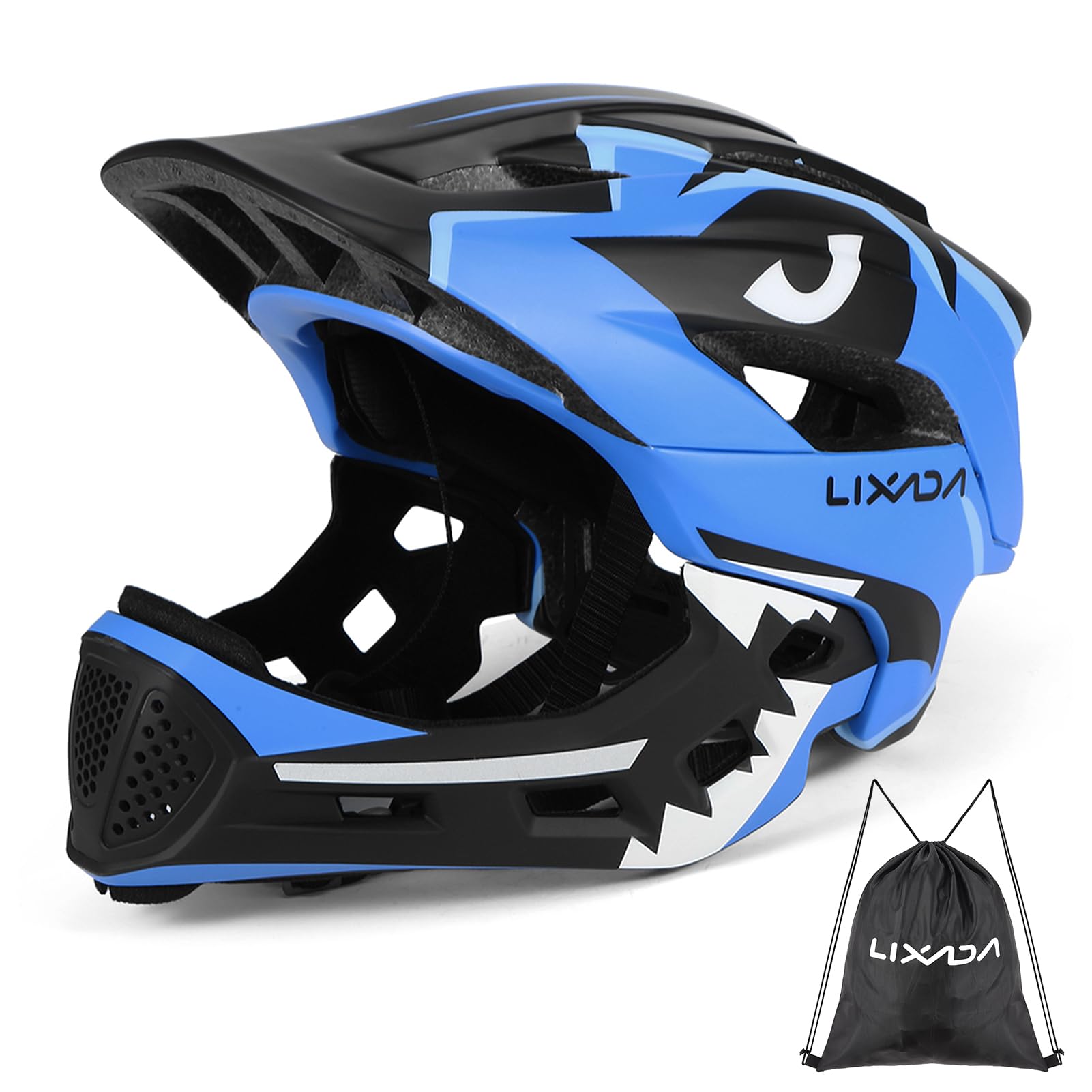 Lixada Casco para niños, casco de bicicleta para niños, casco integrado con protector de barbilla extraíble, casco de protección para deportes infantiles, para ciclismo, skateboarding, patinaje sobre