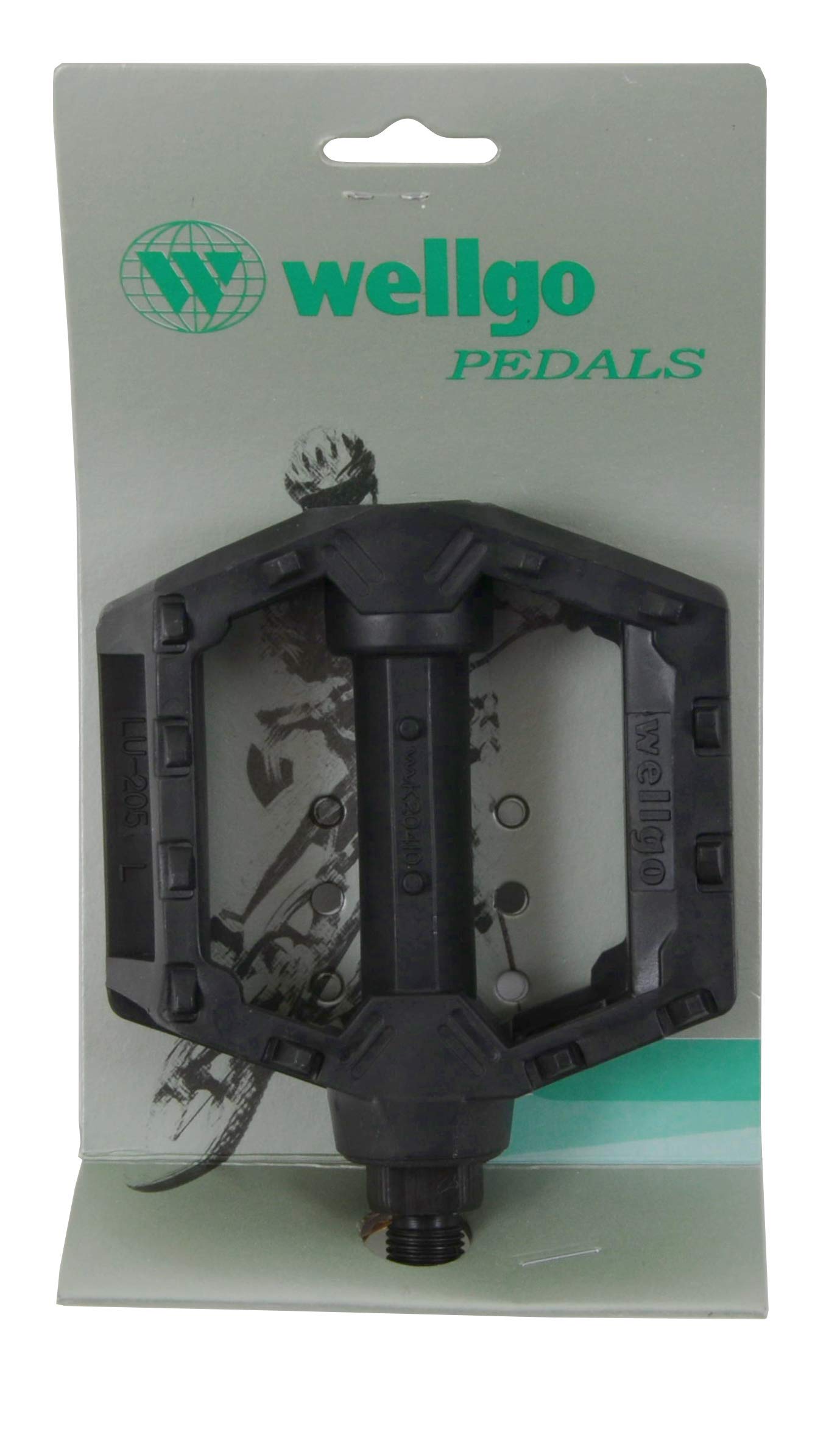 Wellgo resin ½” axle flat bike pedals with reflectors anti slip spikes one piece design for bmx bikes with a 1 piece crank