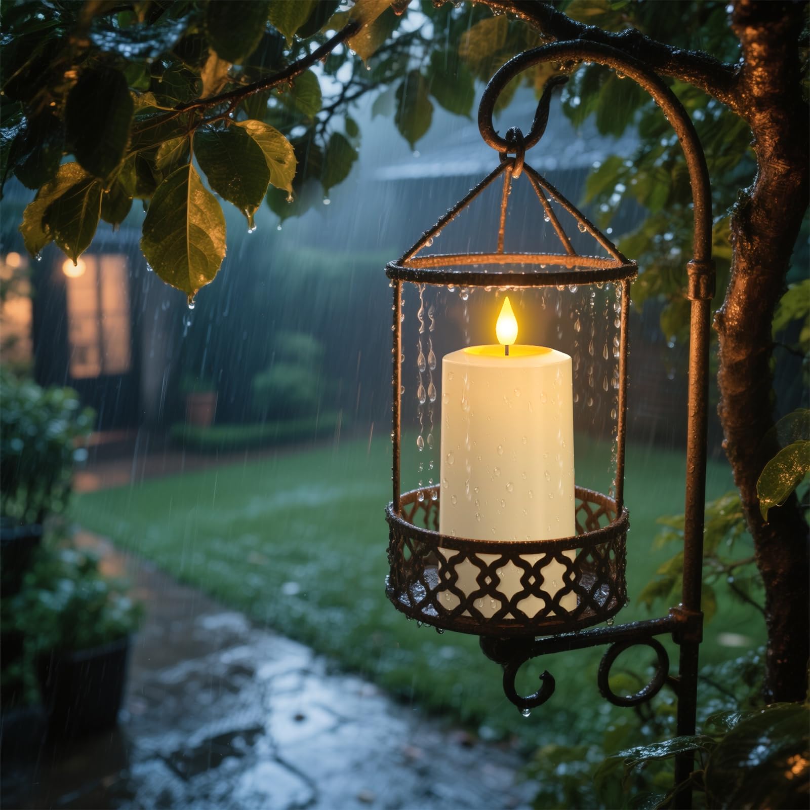PChero 2 Candele LED Solari Con Telecomando - Impermeabili, Ricaricabili USB, Effetto Fiamma Reale - Per Esterno Giardino E Halloween