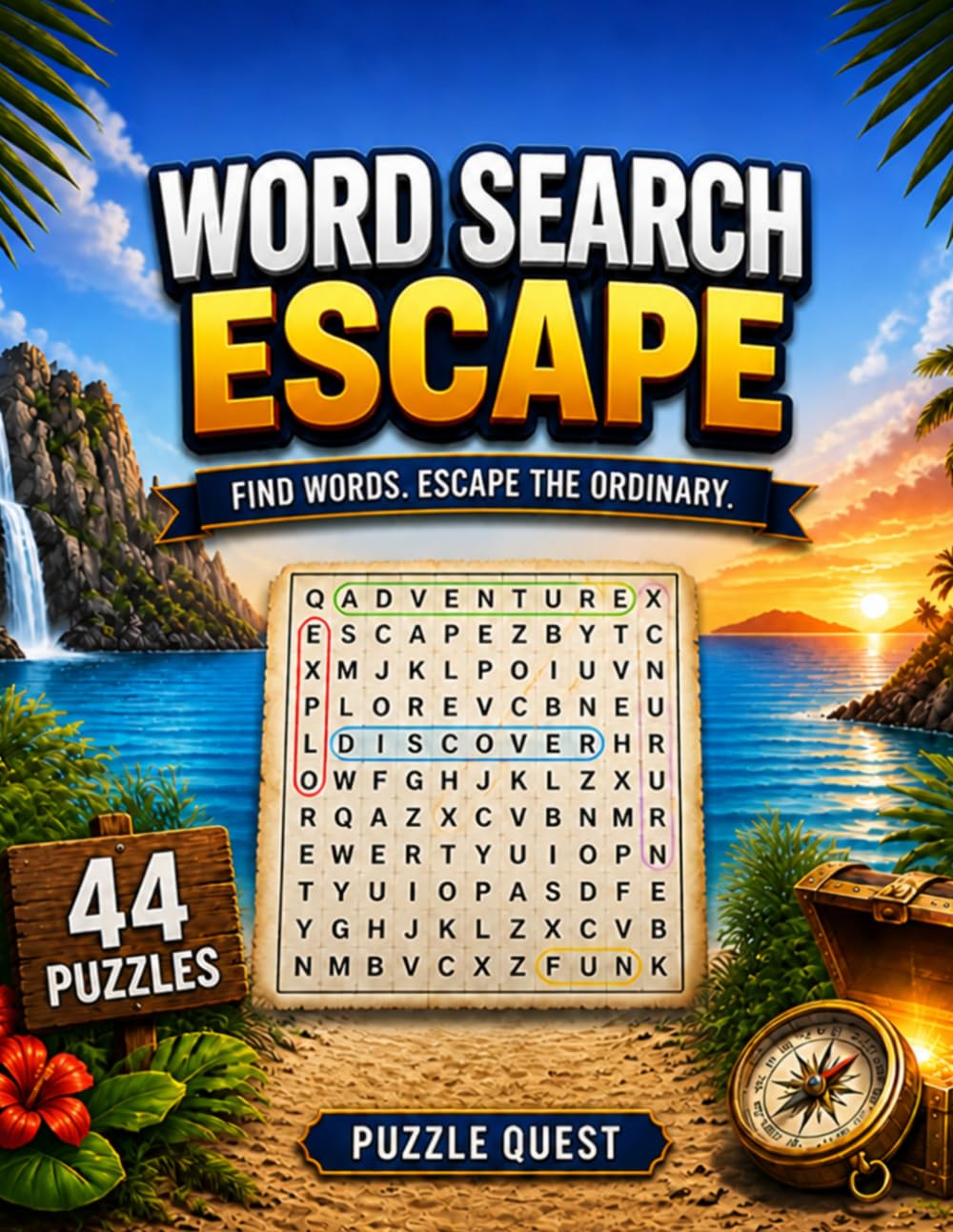 Word Search Escape: 44 Fun Puzzles to Challenge Your Mind
