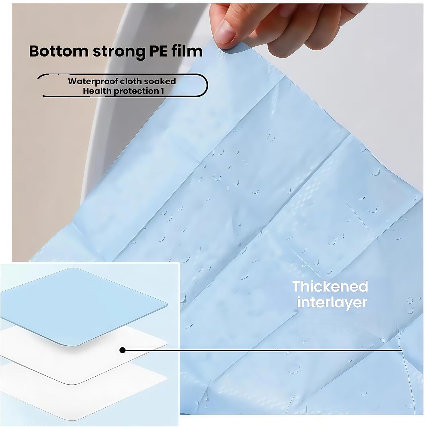 Disposable Toilet Seat Covers, White, 40x60cm, 5-Pack, Individually Wrapped, Universal Fit for U-Shape, O/V-Shape, Square Toilets