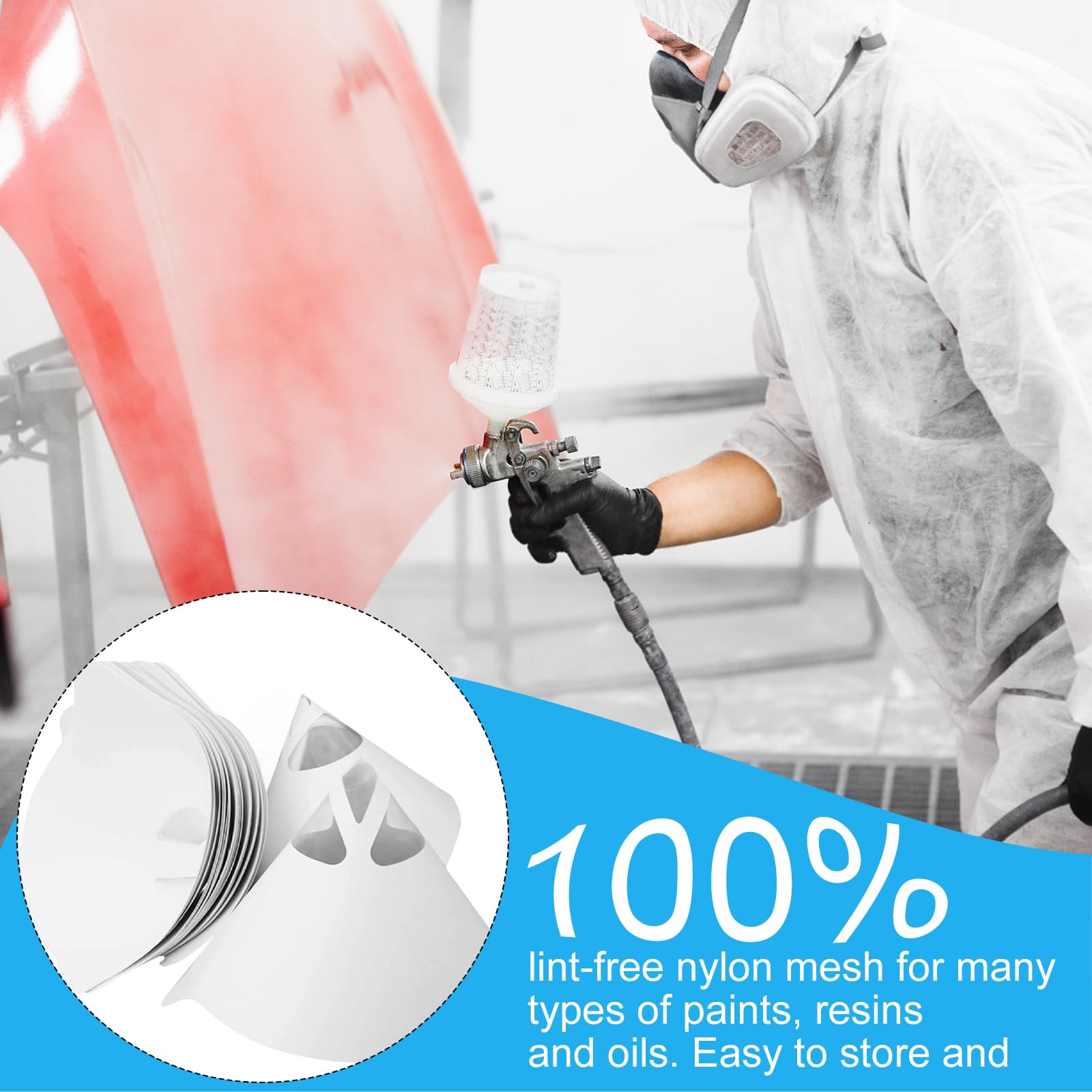 100 Lacksieb - Resin Filter = Papier Lacksiebe - Geeignet FüR Verschiedene SprüH- Und FiltrationsbedüRfnisse, Geeignet FüR Die Filterung Von EssöLen, Frostschutzmittel, öLen, Tees