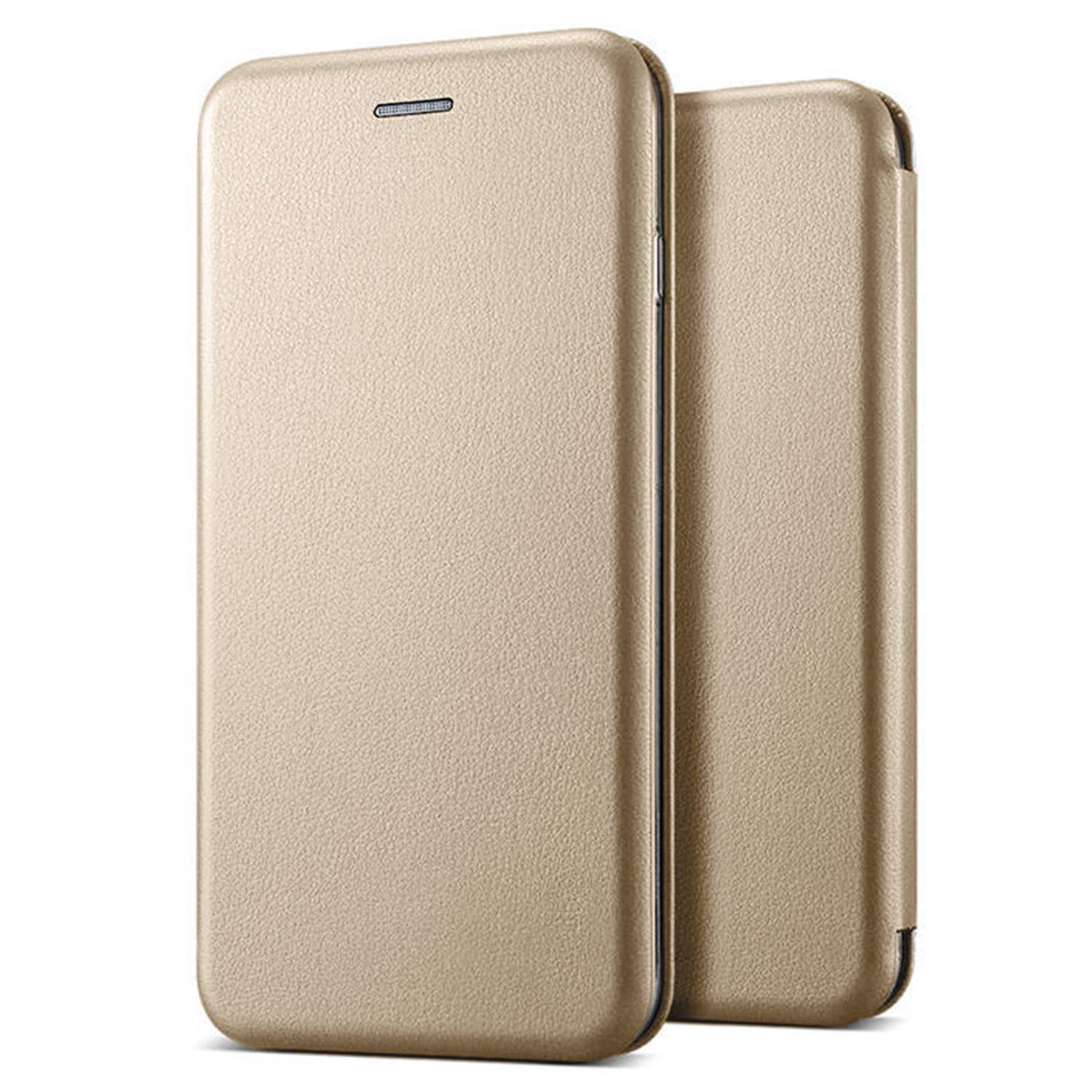 Microsonic Samsung Galaxy S20 Ultra Kılıf Ultra Slim Leather Design Flip Cover Gold