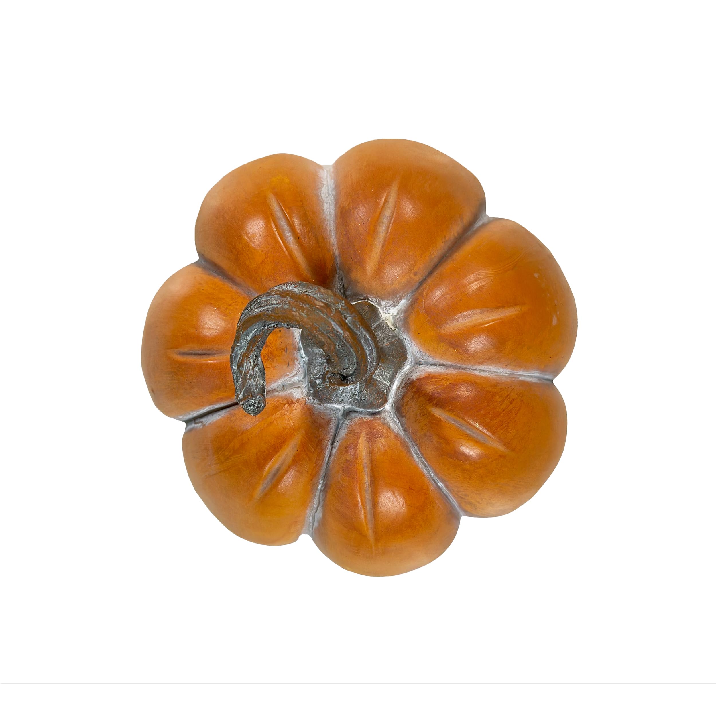 Polyresin Kürbis orange 16 x 14cm - 4 Stück Tisch-Deko Herbst wie echt Pumpkin Halloween Dekofigur
