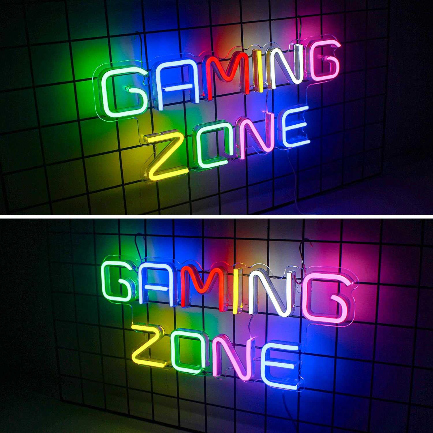 Horseneon Game Zone Neon Led Sign, Gaming Neon Signs for Wall Decor, Game Neon Lights Signs with USB Powered for Game Room, Game Zone, Bedroom, Gifts for Gamer (Multicolour)