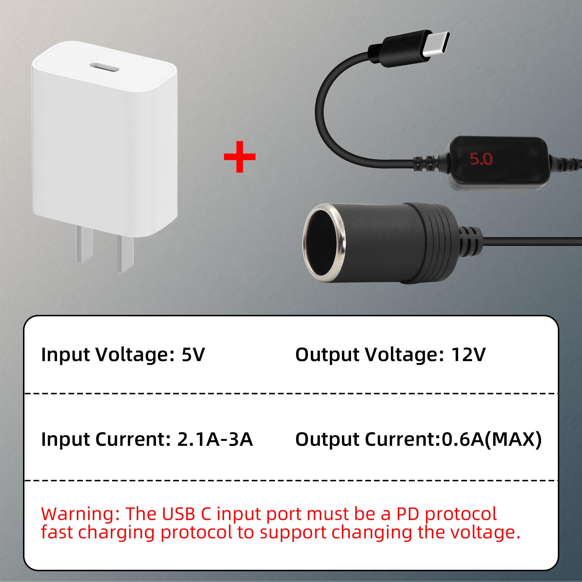 GELRHONR Câble Adaptateur USB Vers Allume-Cigare 12V 90 Degrés - 120cm Pour GPS, Dash Cam, Détecteur Radar