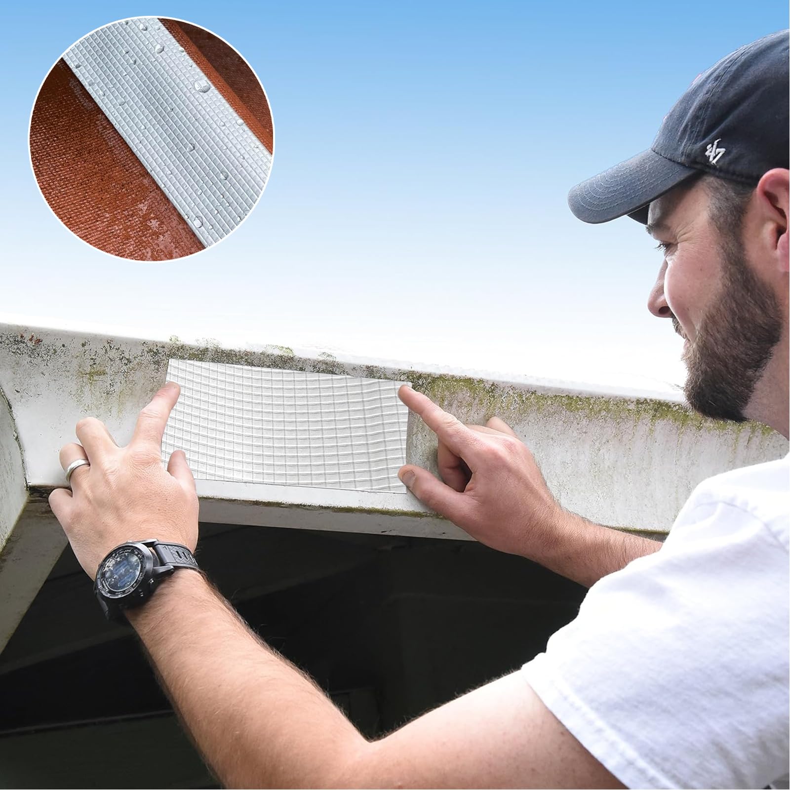 Nastro Butilico Impermeabile con Foglio di Alluminio 4in x 16ft, Nastro Sigillante Super Adesivo con Spatola Inclusa, Ideale per Riparazioni Tetto Camper, Perdite su Finestre, Tubi e Barche