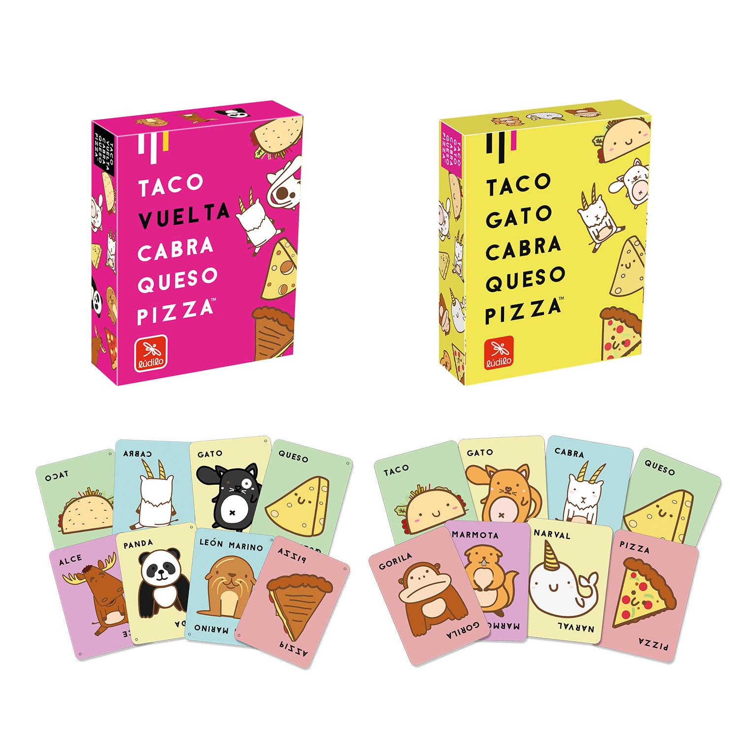LUDILO cat games + spinning cue | board games for children aged 8 and over | combinable children's games | card games | gift for children aged 8 and over
