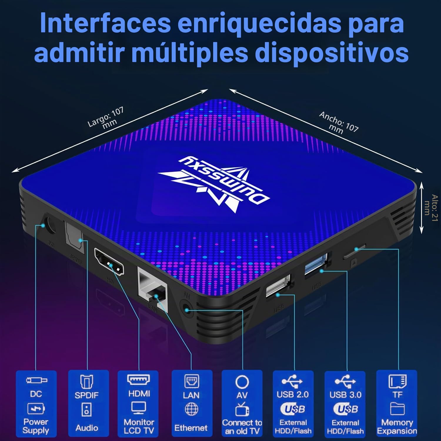 Dulmssxy Android TV Box,Android 13.0 4GB RAM 64GB ROM RK3528 Quad-Core 64bit Smart TV Box,Support 2.4G/5G WiFi6 10/100M Ethernet BT5.0 USB 3.0 DLNA H.265,Cortex-A53 Mali 450 MP2 GPU HDMI2.0 8K