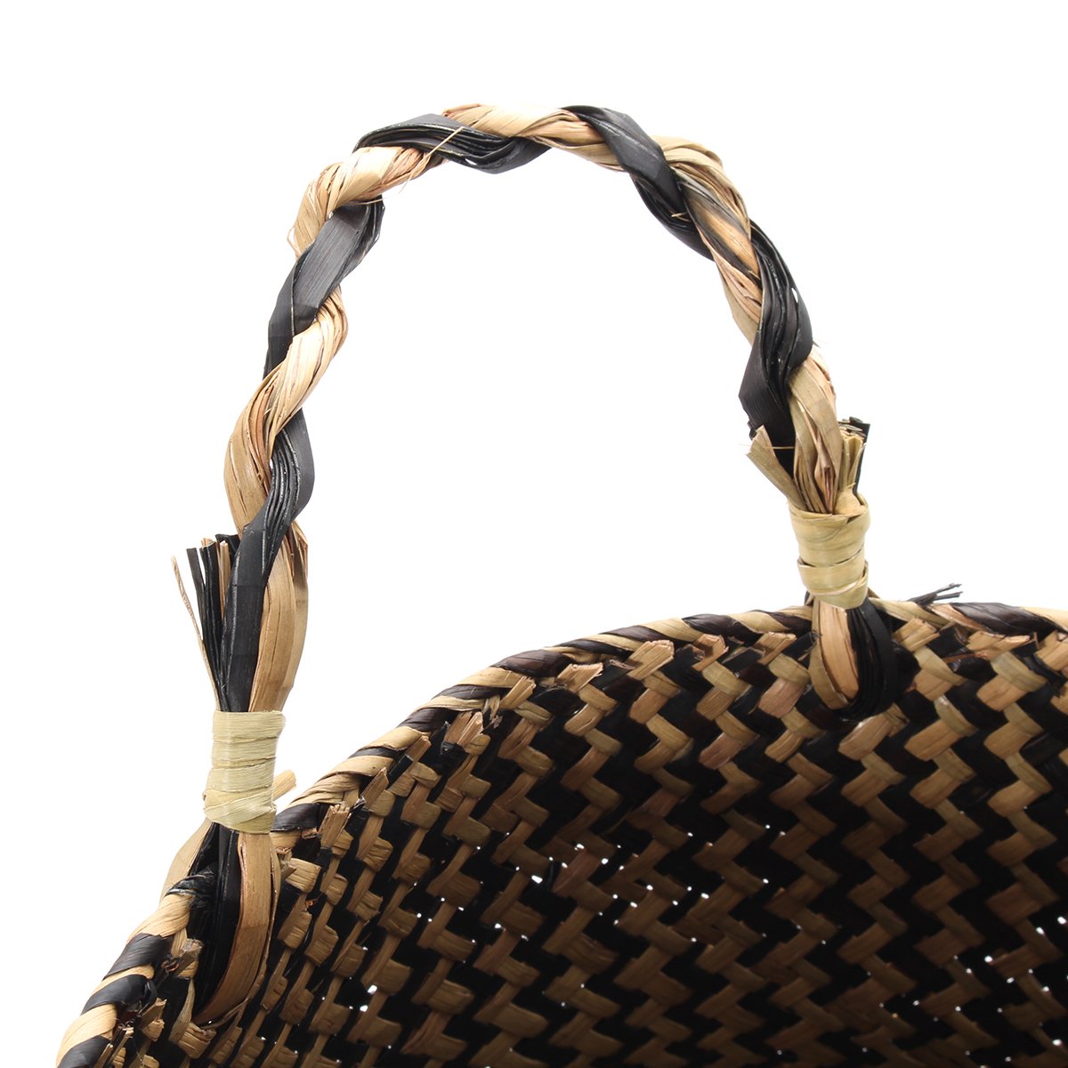 Baogu Natural Seagrass Woven Hand Woven Seagrass Belly Basket with Handles for Storage Plant Pot Wave 22X20CM - Image 5