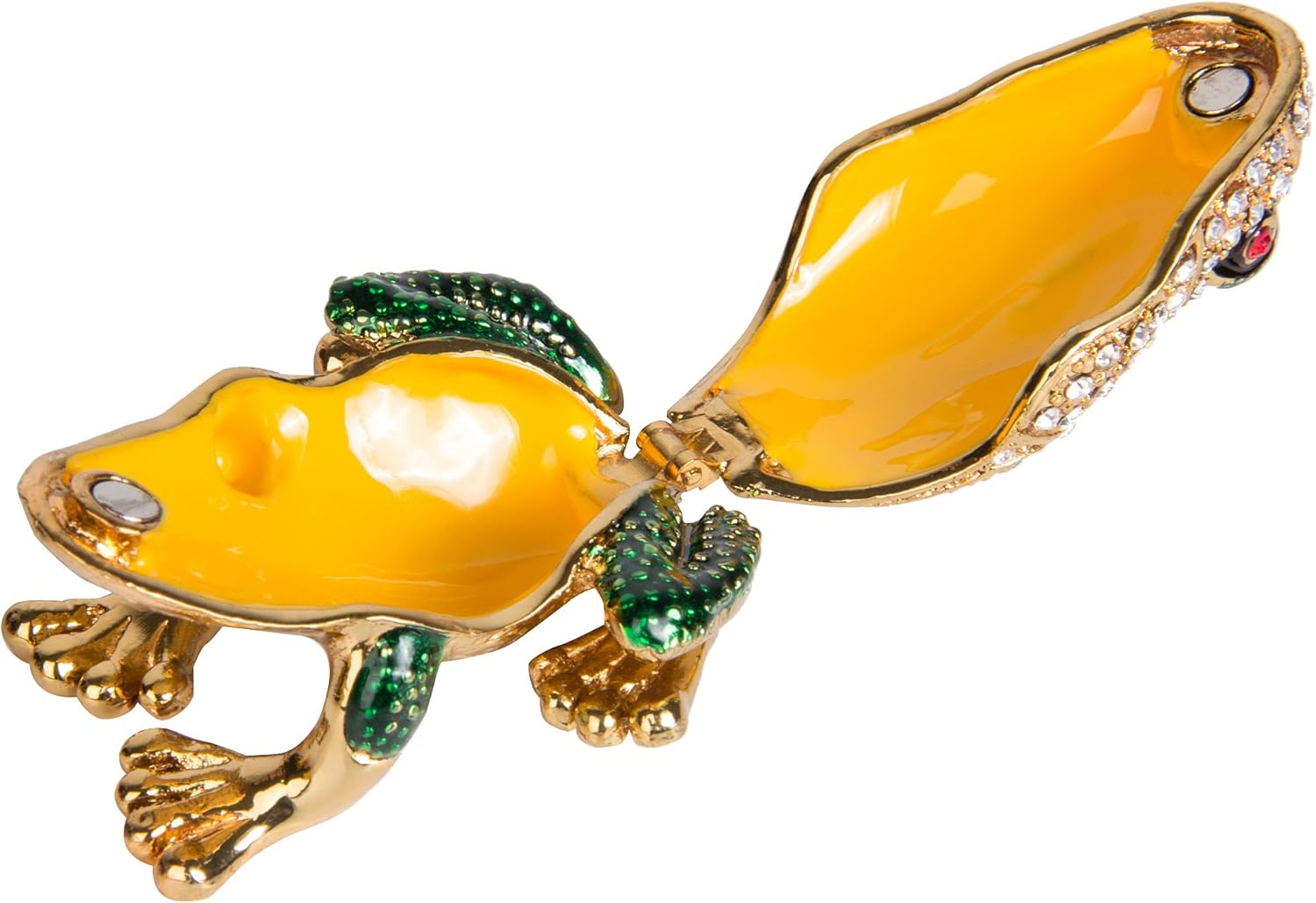 QIFU Hand Painted Enameled Frog Style Decorative Hinged Jewelry Trinket Box Unique Gift for Home Decor - Image 4