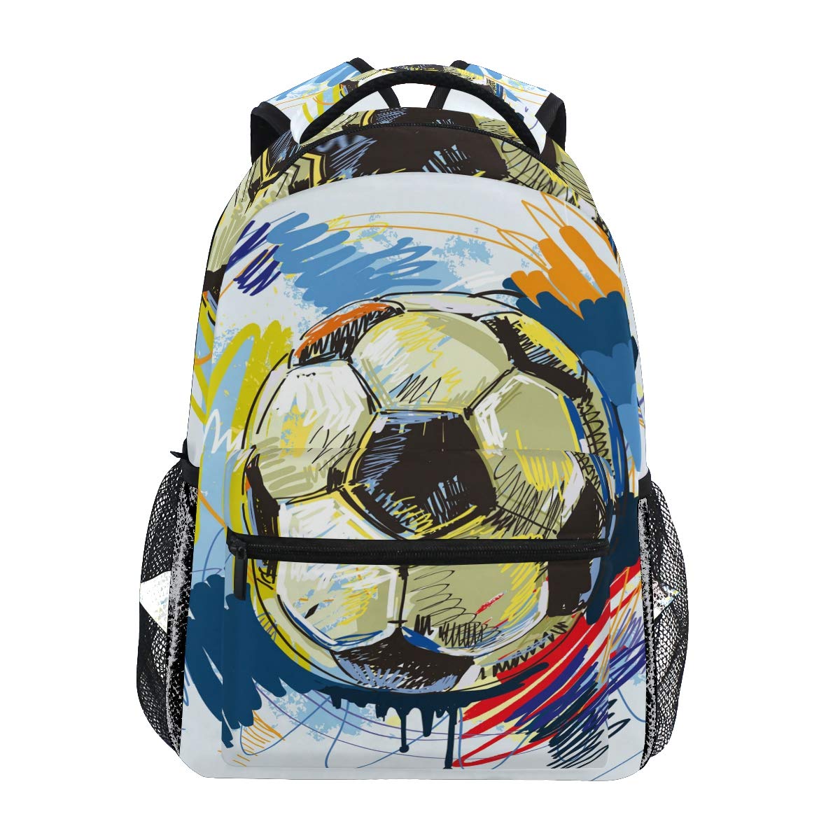 BEUSS Pintar Fútbol Mochila Escolar Impermeable Mochilas Escolares para Estudiante Adolescentes Niñas Niños