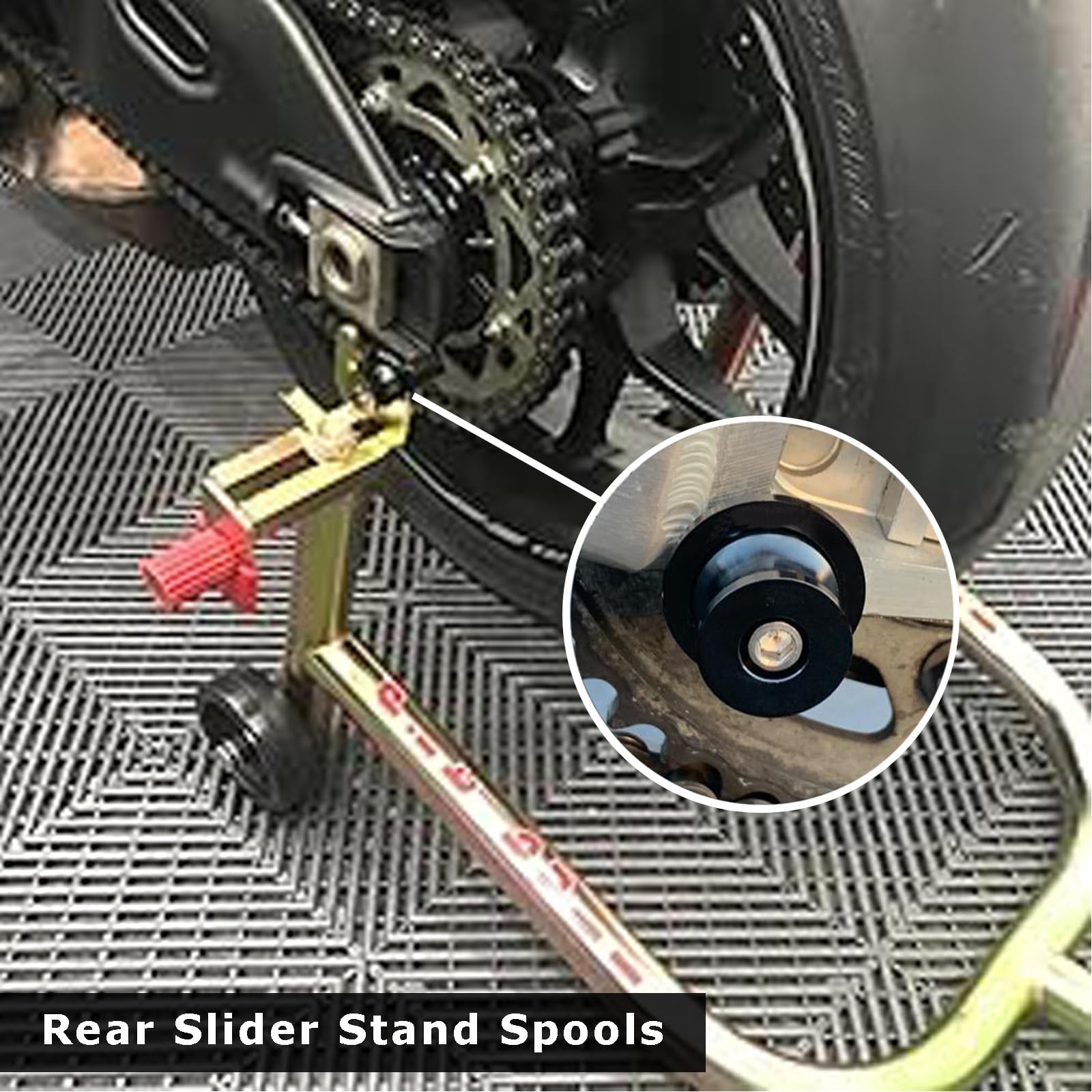 2 pcs M6 Motorcycle Tilting Aluminum CNC Slider Spools Motorcycle Bolts Accessories Arms para MT01 MT-01 MT03 MT-03 MT-125 MT09 MT-09 MT10 MT-10 Negro