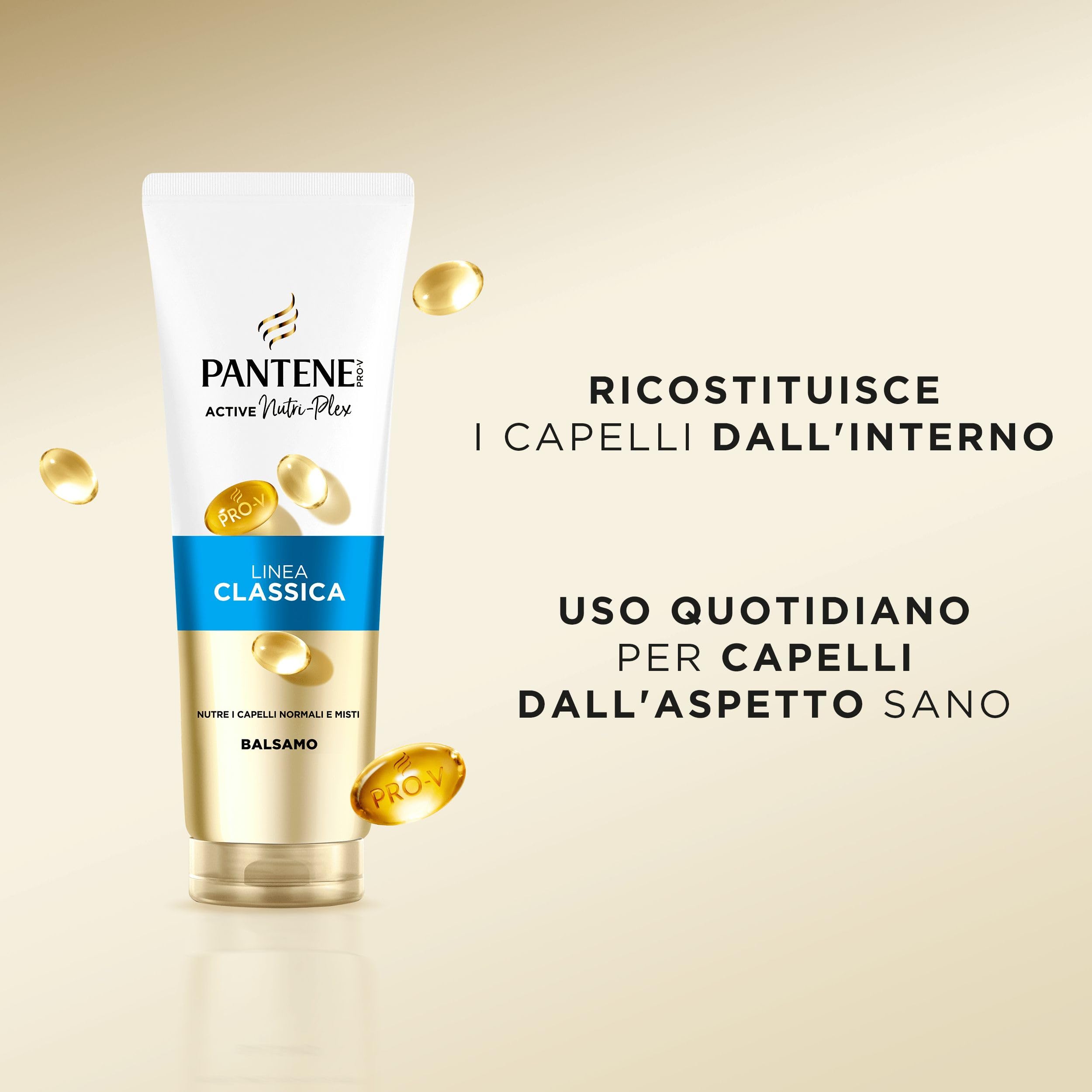 Pantene Pro-V Balsamo Linea Classica 6x230ml per Capelli Normali e Misti, Uso Quotidiano, Con Pro-Vitamina B5 e Miscela di Nutrienti, Senza Olio Minerale e Coloranti, Active Nutri-Plex