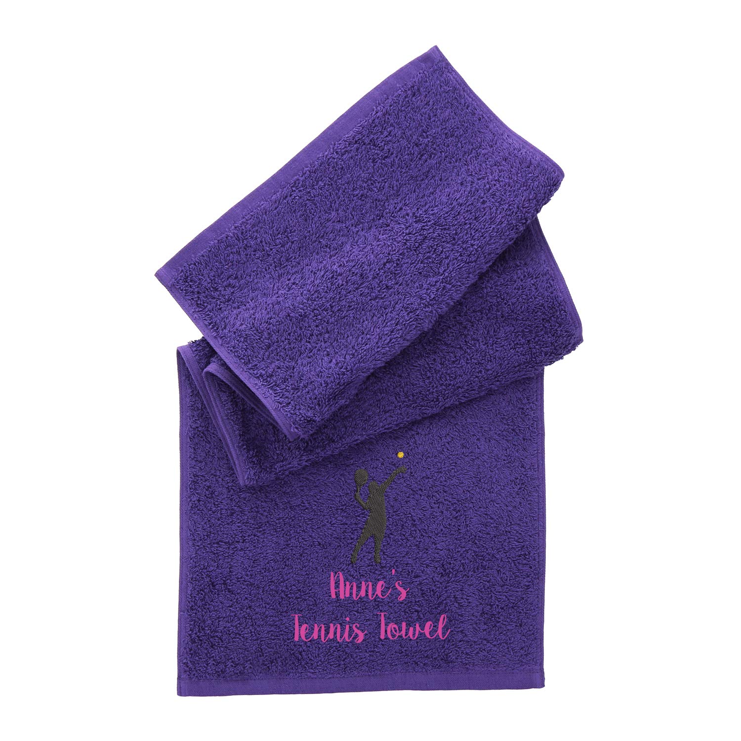 Aztex Purple Personalised Sports Towel, 100% Cotton, 30 X 90Cm